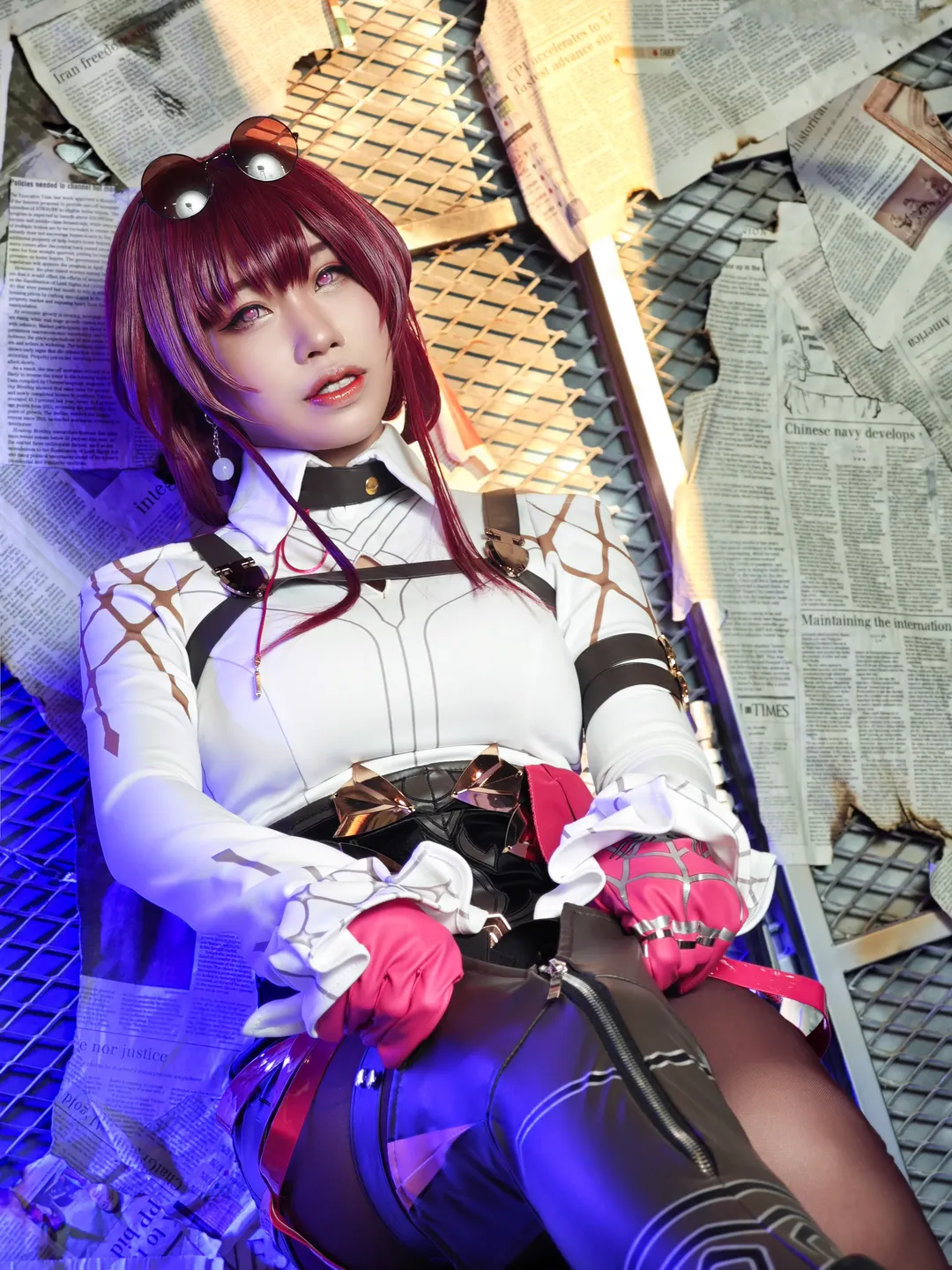 二次元, cosplay, 崩壞星穹鐵道, 卡芙卡cos, 紅髮美瞳 - 第9張