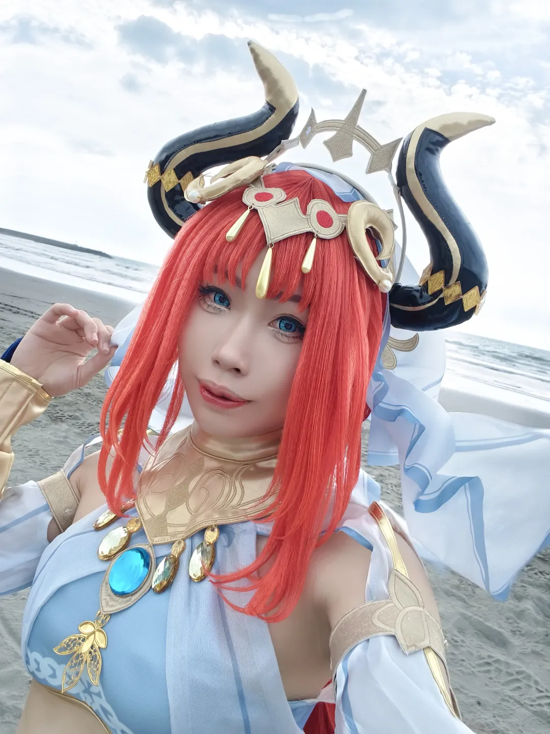 角色扮演, 原神, 二次元摄影, 妮露cos, 海边cos