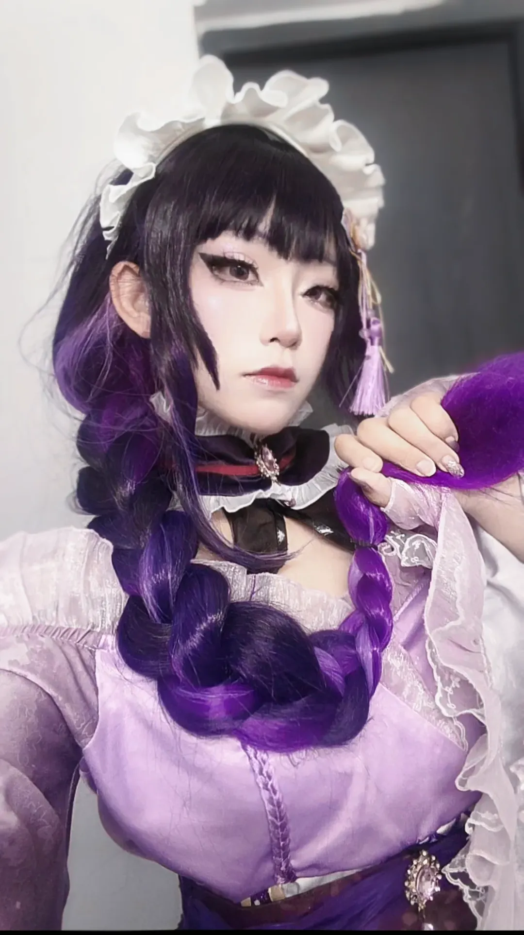 原神, 女仆装cosplay, 雷电将军cos, 二次元cos日常, cosplay穿搭分享