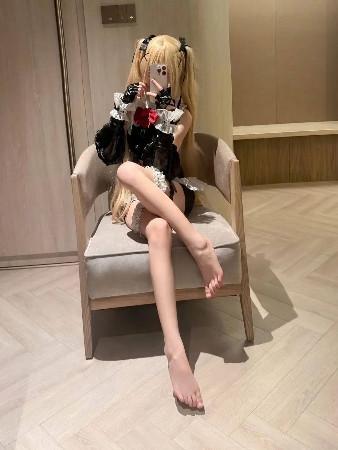 Casual cosplay, Twin-tail hairstyle, Marie Rose cosplay, Dead or Alive, Maid-style outfit