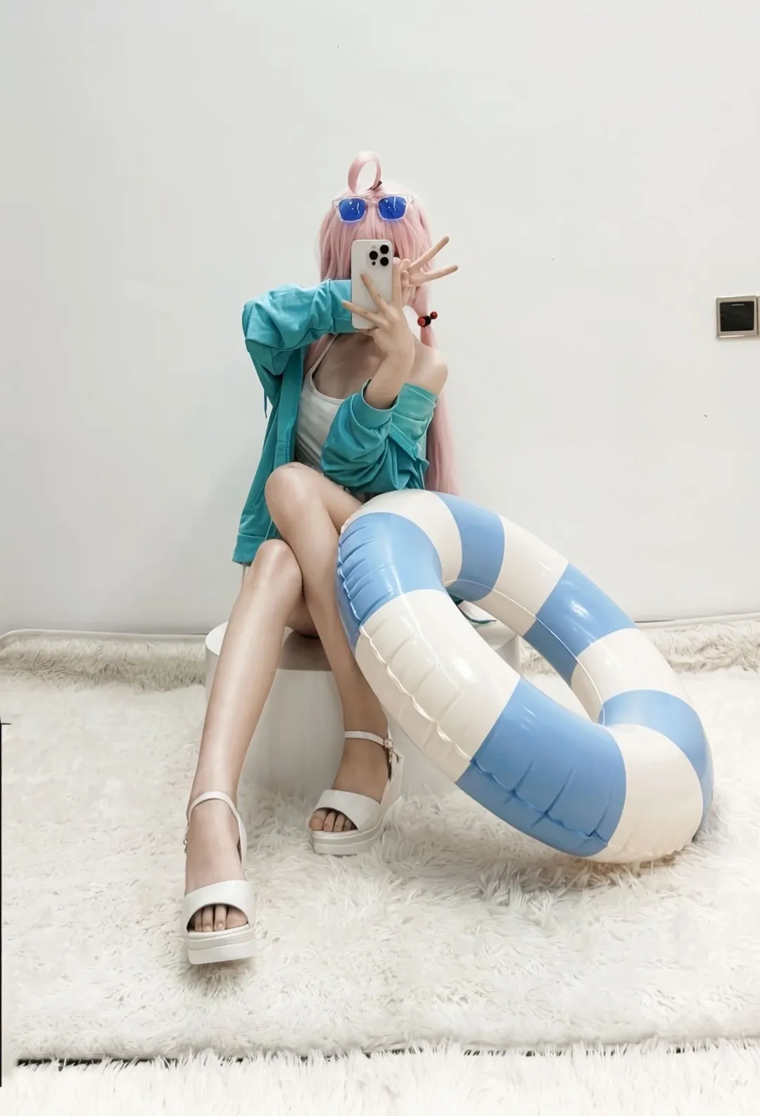 蔚蓝档案, 室内摄影, 小鸟游星野cos, cosplay日常, 充气道具 - 第1张