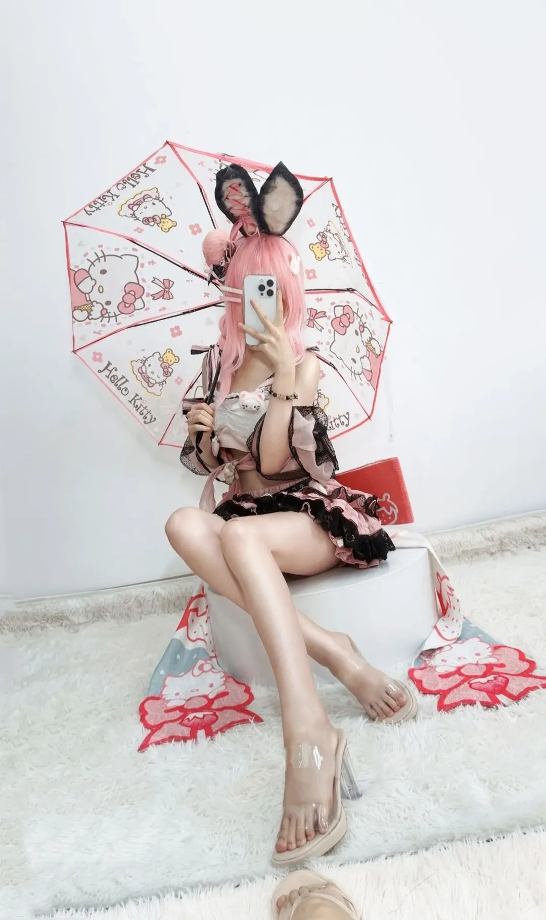 王者榮耀, 兔耳裝扮, 公孫離cos, 二次元cos攝影, HelloKitty星元