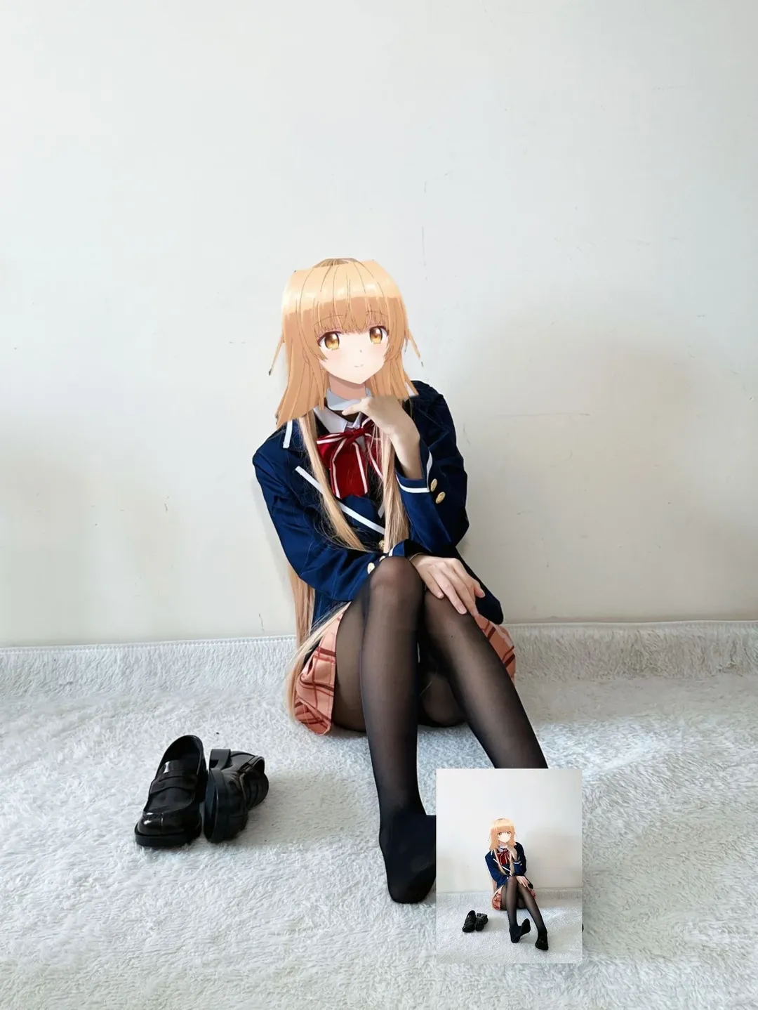 Uniform styling, Black stockings cosplay, Casual cosplay, Shiina Mahiru cosplay, The Angel Next Door Spoils Me Rotten - Image 2