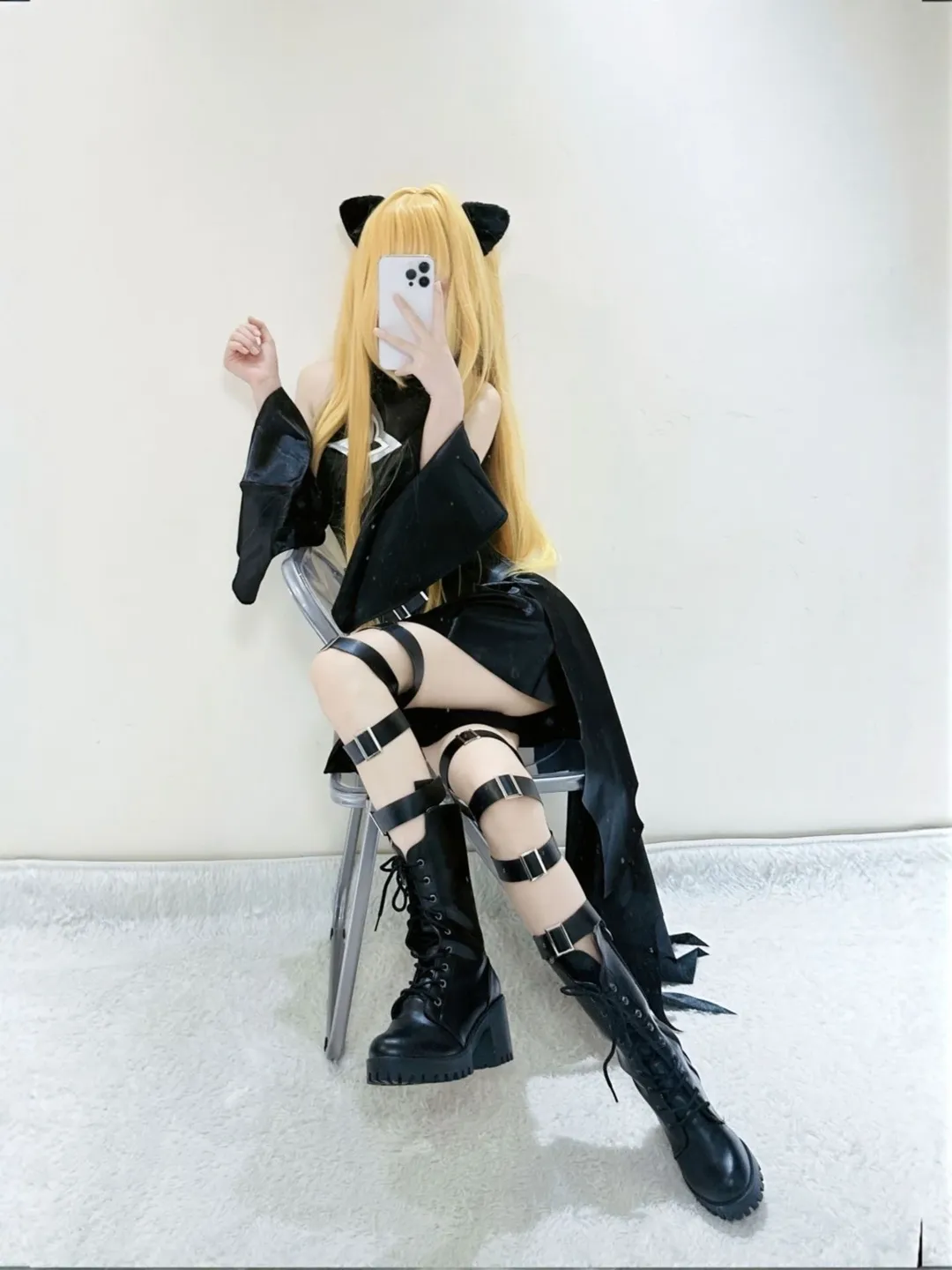 cosplay, 黑色系穿搭, 金色暗影cos, To LOVE-Ru, 绑带靴