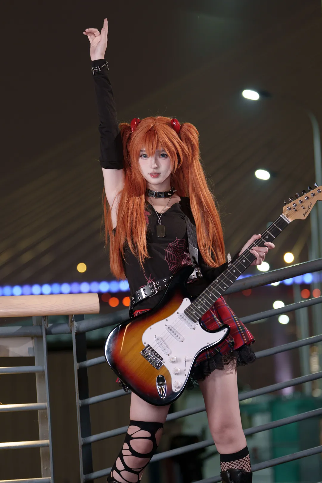 夜景ポートレート, アスカコスプレ, 新世紀エヴァンゲリオン, ロックバンド, コスプレコーディネート