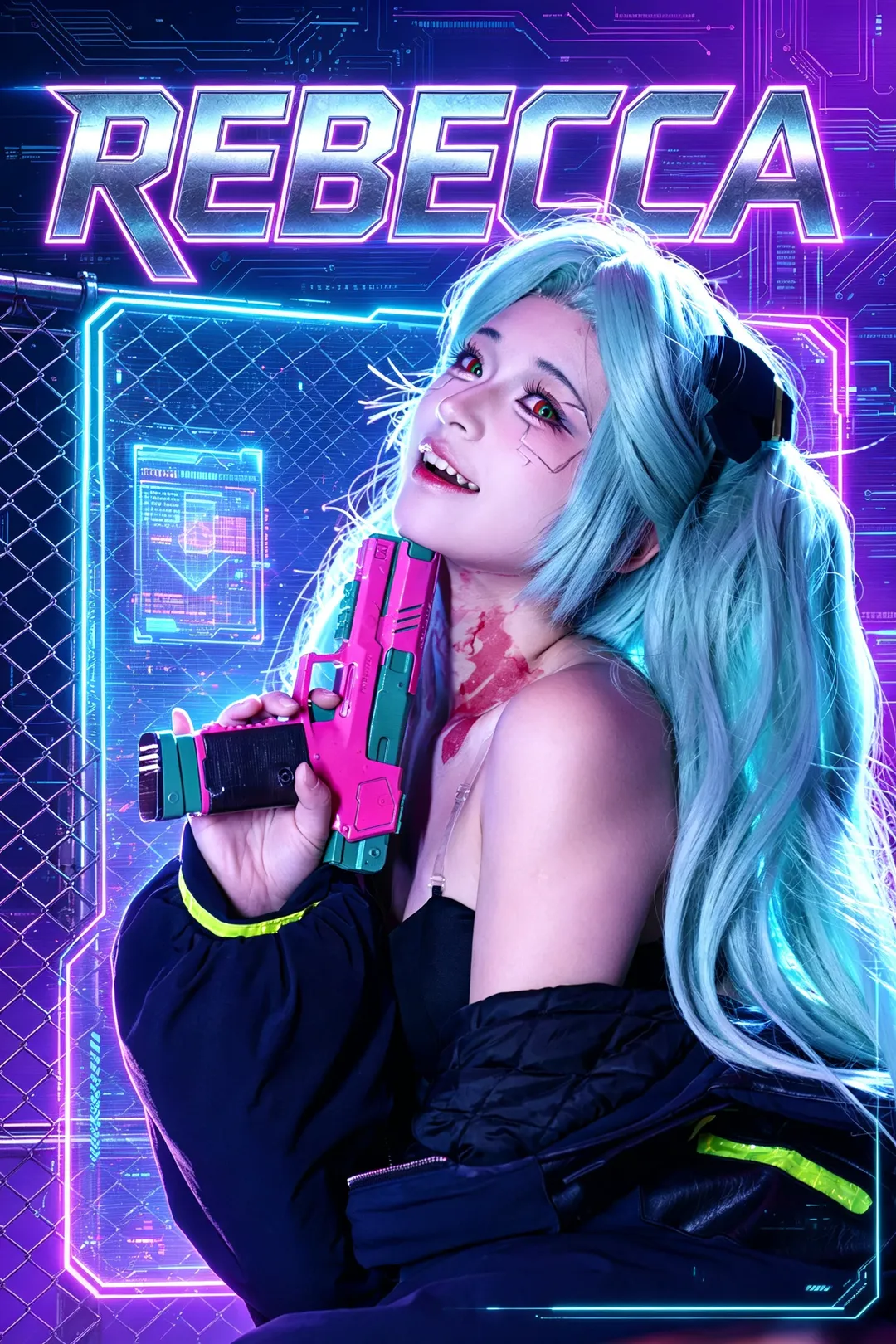 cosplay摄影, 工业风外景, 赛博朋克穿搭, 丽贝卡cos, 赛博朋克：边缘行者 - 第2张