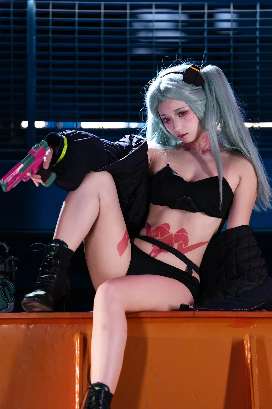 cosplay摄影, 工业风外景, 赛博朋克穿搭, 丽贝卡cos, 赛博朋克：边缘行者 - 第4张