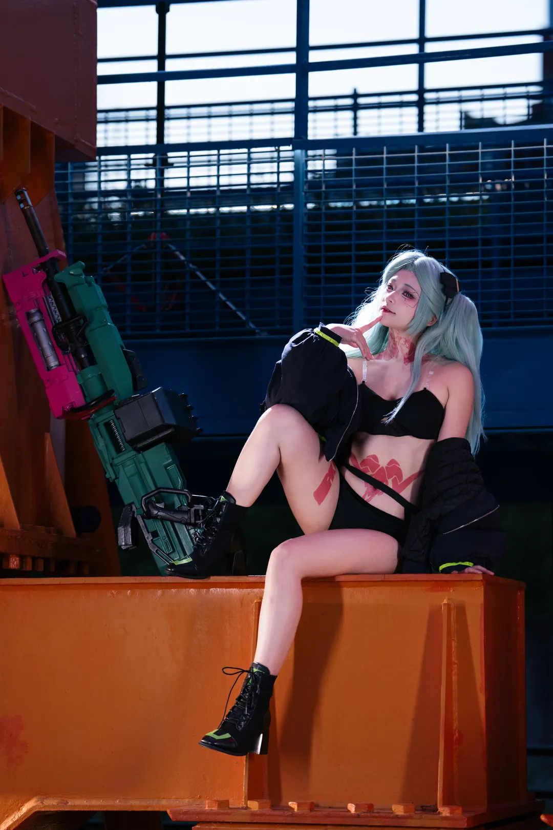 cosplay摄影, 工业风外景, 赛博朋克穿搭, 丽贝卡cos, 赛博朋克：边缘行者 - 第8张