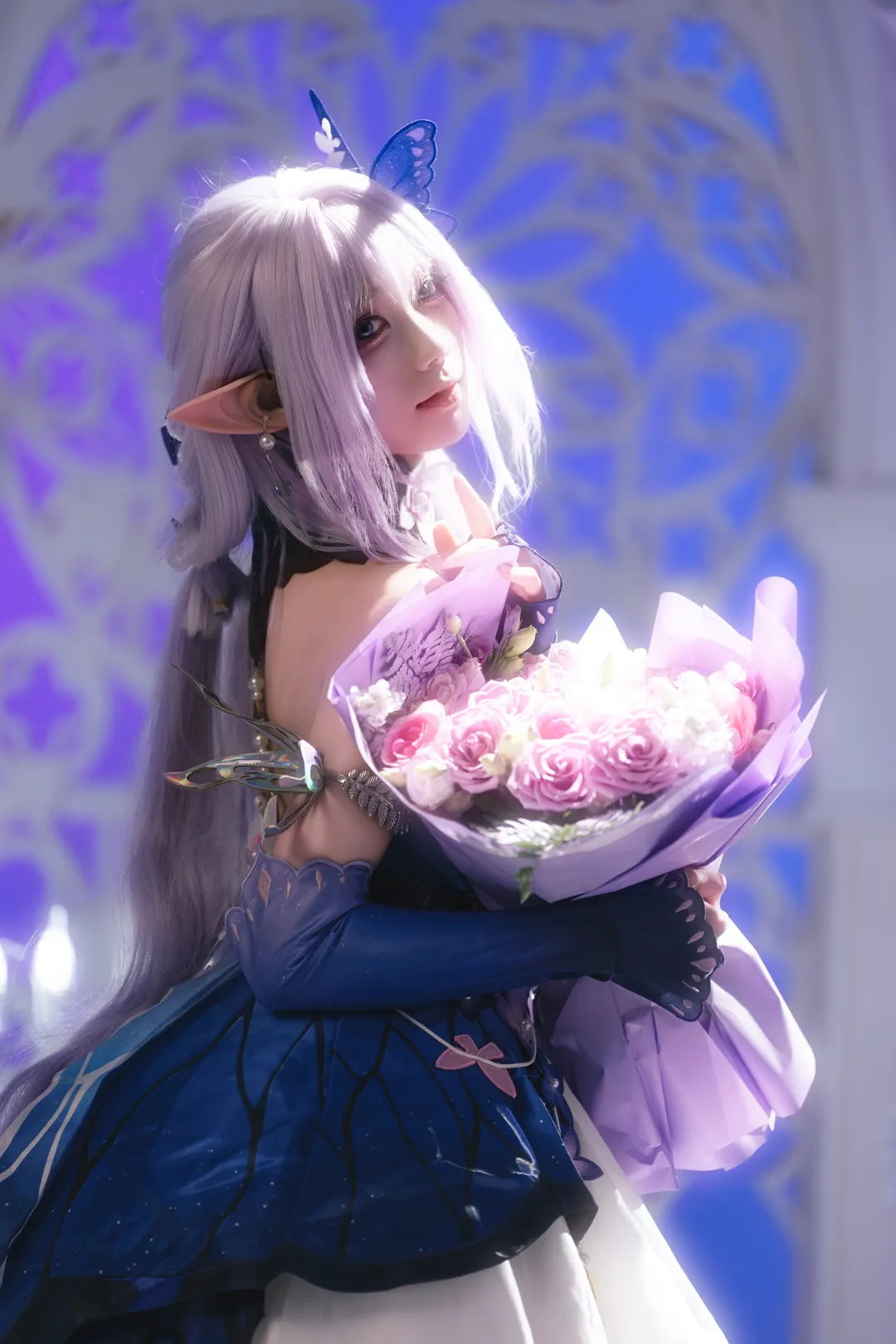 Anime-style photography, Honkai: Star Rail, Castorice cosplay, Butterflies dancing, Cosplay styling - Image 2