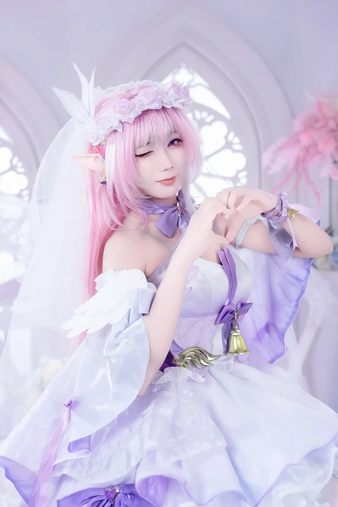 Elysia Cosplay, Honkai Impact 3rd, Anime cosplay, Portrait photography, Sea of flowers photo shoot - Image 2