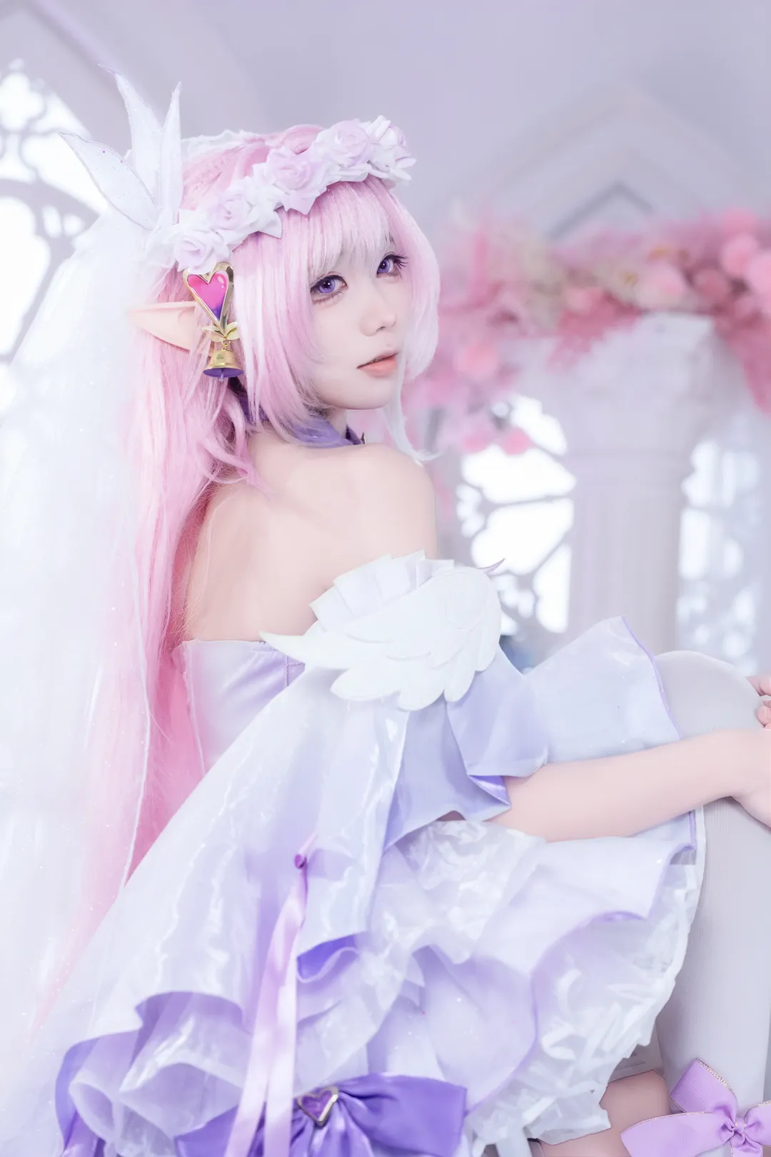 Elysia Cosplay, Honkai Impact 3rd, Anime cosplay, Portrait photography, Sea of flowers photo shoot - Image 3