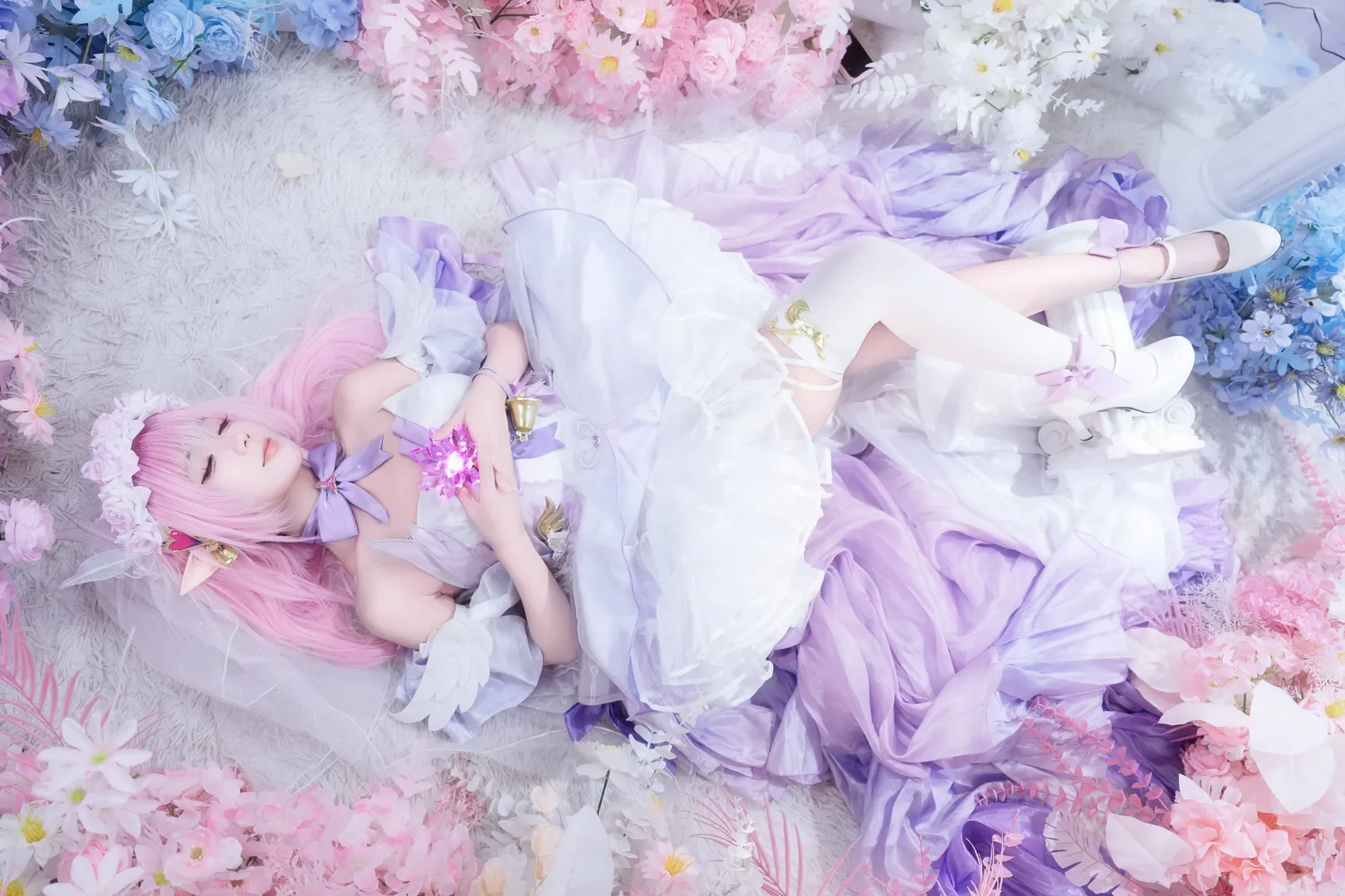 Elysia Cosplay, Honkai Impact 3rd, Anime cosplay, Portrait photography, Sea of flowers photo shoot - Image 4