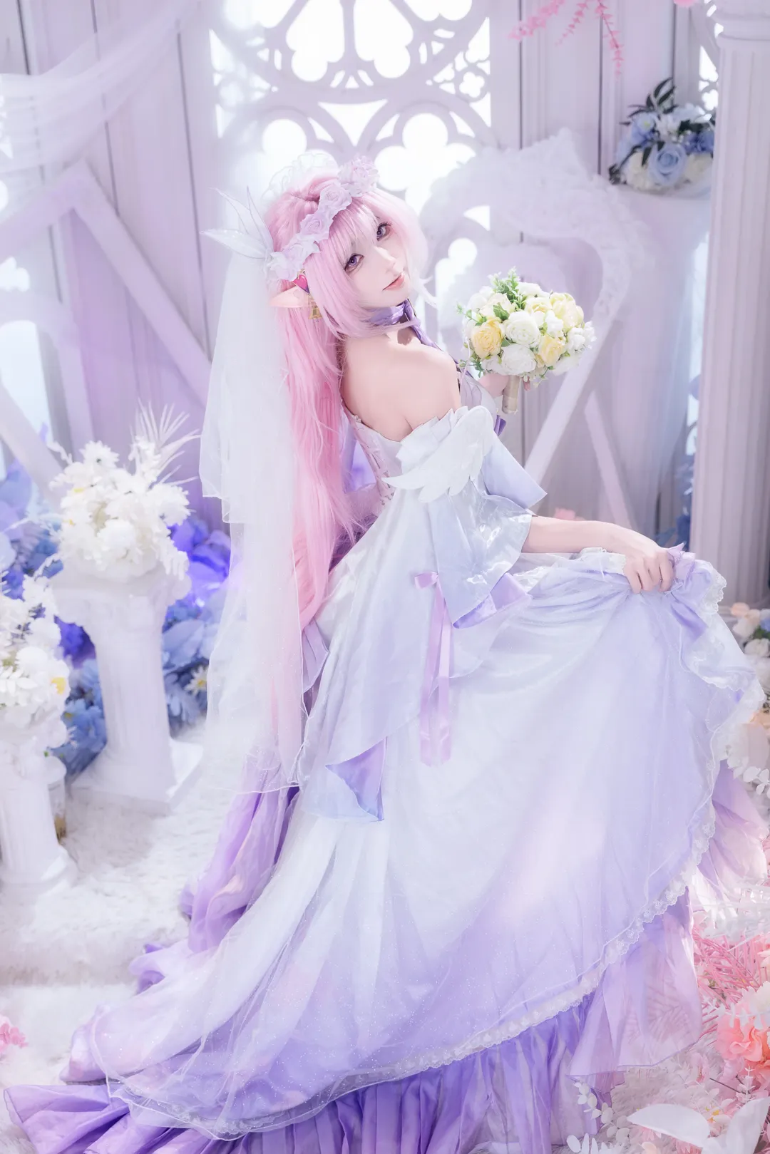 Elysia Cosplay, Honkai Impact 3rd, Anime cosplay, Portrait photography, Sea of flowers photo shoot - Image 7