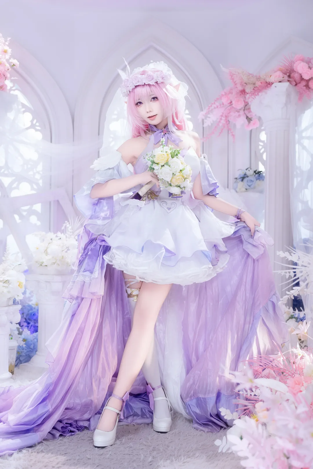 Elysia Cosplay, Honkai Impact 3rd, Anime cosplay, Portrait photography, Sea of flowers photo shoot - Image 8