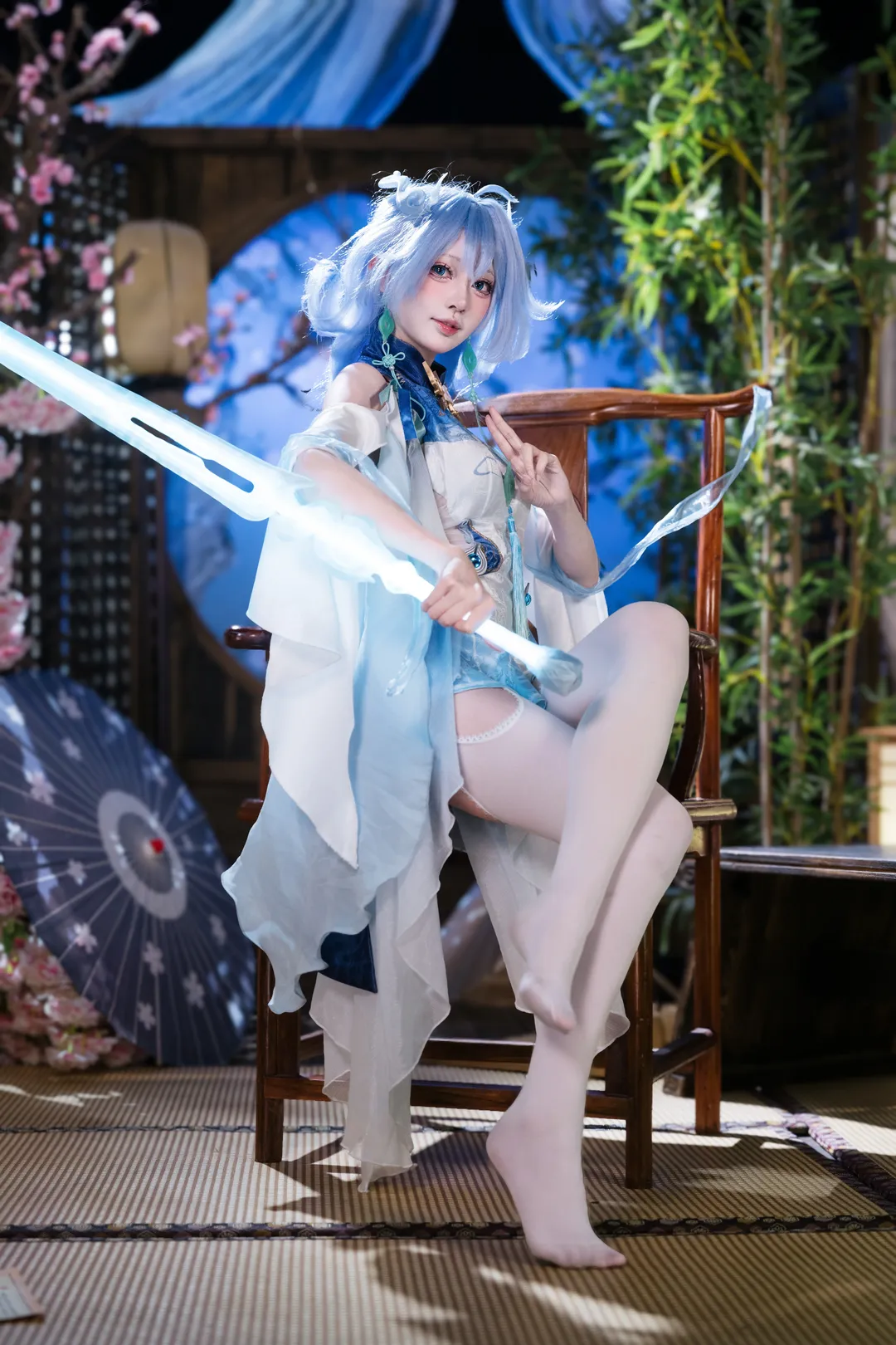 Wuthering Waves, Anime-style photography, Sony mirrorless camera, Ancient style portrait, Qingxiao cosplay - Image 6