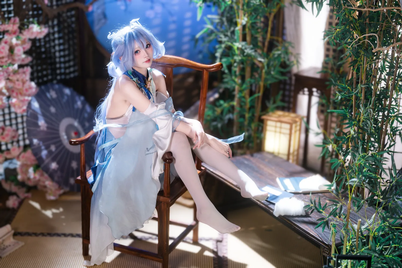 Wuthering Waves, Anime-style photography, Sony mirrorless camera, Ancient style portrait, Qingxiao cosplay - Image 7