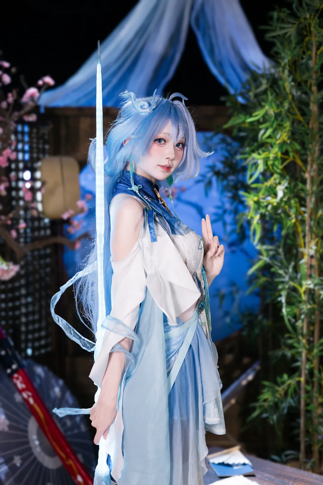 Wuthering Waves, Anime-style photography, Sony mirrorless camera, Ancient style portrait, Qingxiao cosplay - Image 8