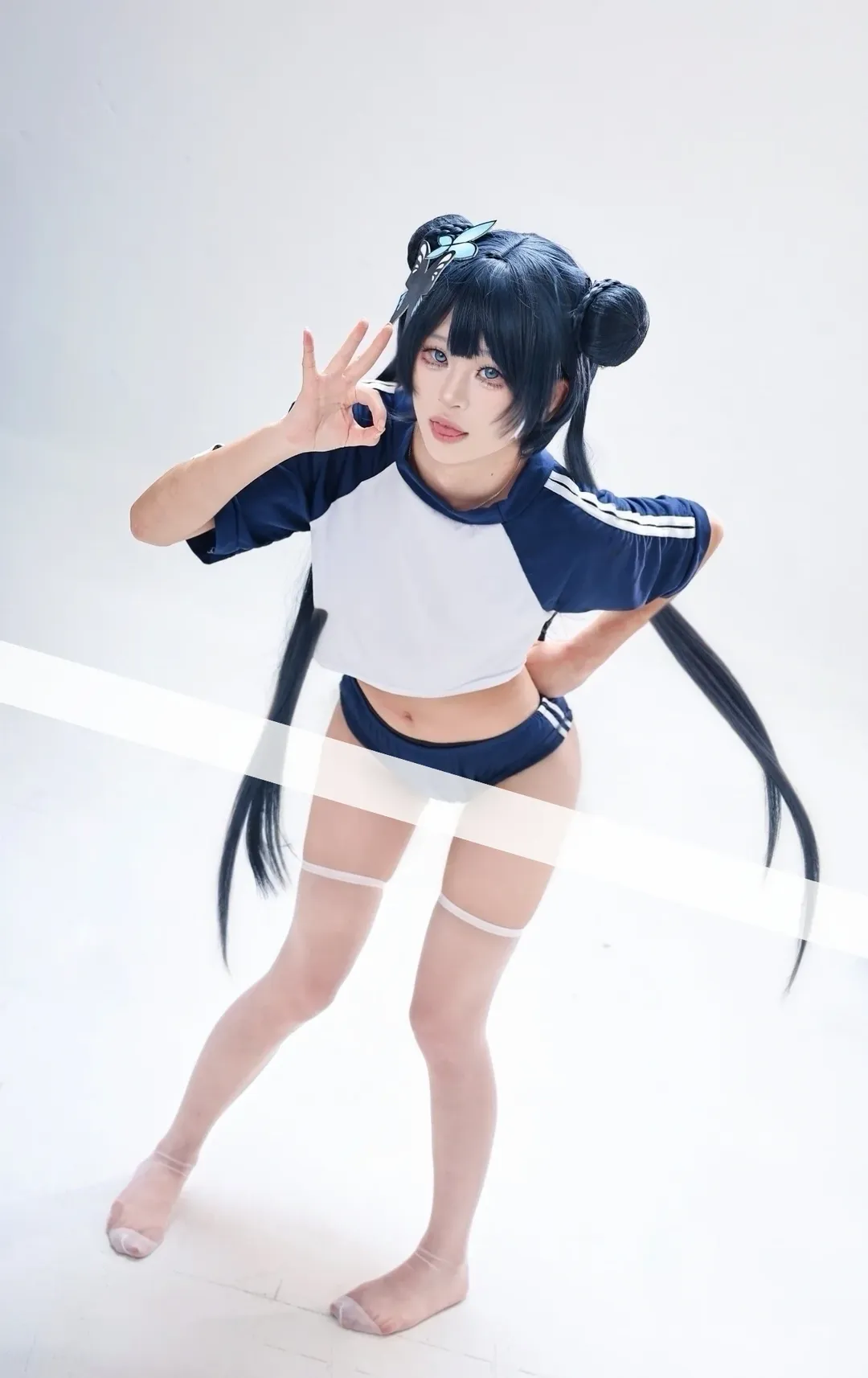 二次元, コスプレ, キサキ コスプレ, 白ストッキング, 体操服