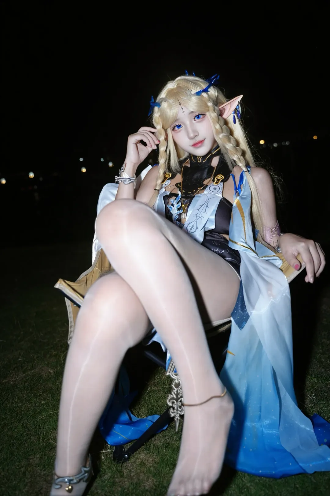 cosplay, 精灵耳cos, 金发美瞳cos, 奇幻风穿搭, 户外cos外景 - 第3张