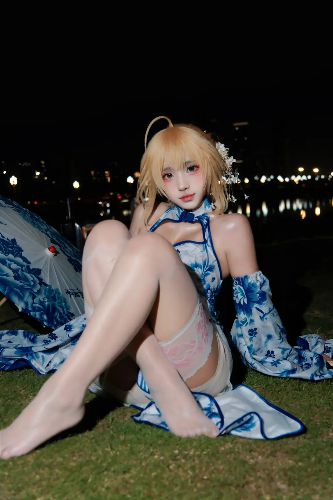 夜景ポートレート, 二次元コスプレ, 青花磁器コスプレ, 屋外コスプレ, 中華風コスプレ - 1枚目