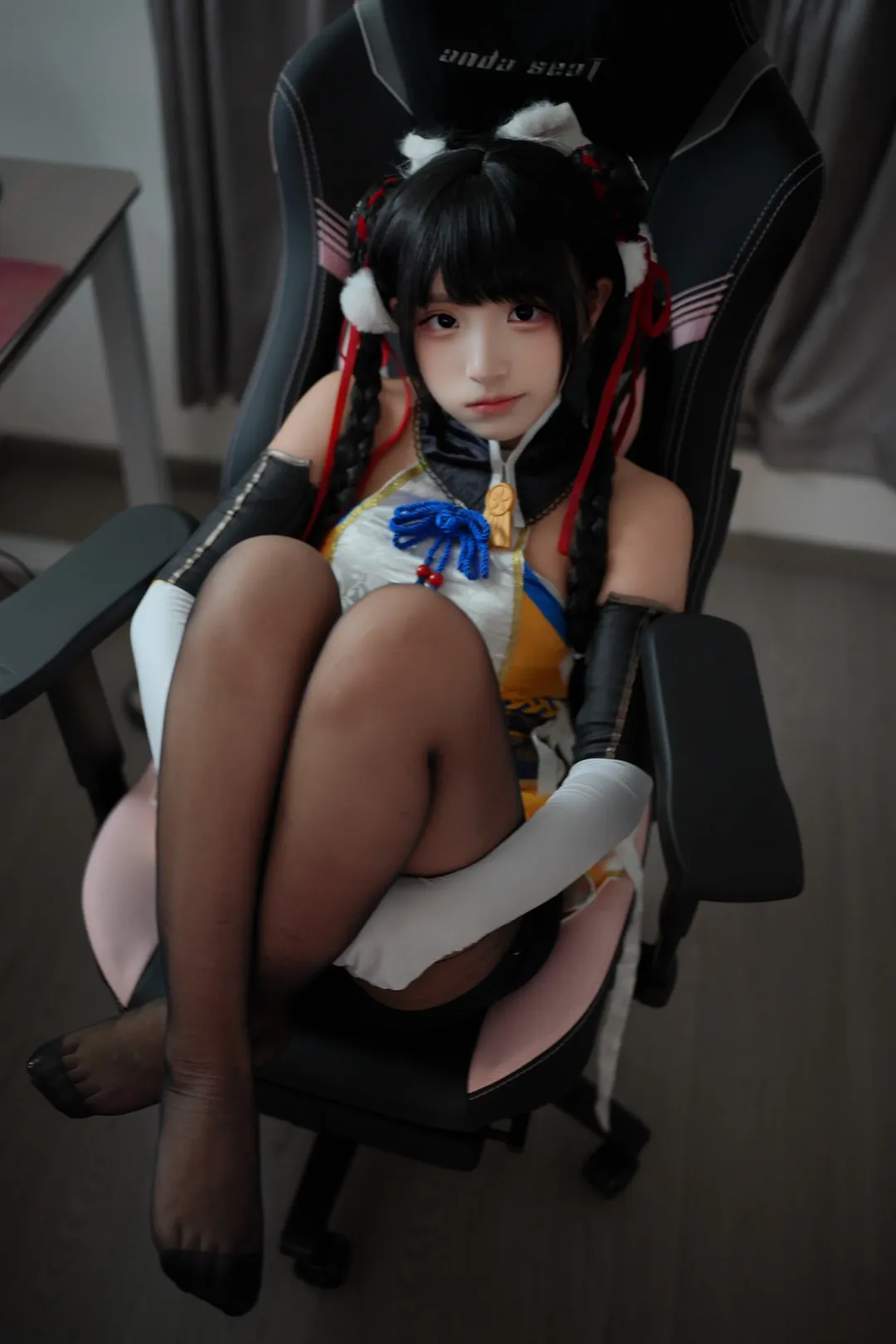 NARAKA: BLADEPOINT, コスプレ撮影, 胡桃コスプレ, 黒タイツ コーデ, 獣耳スタイル - 2枚目