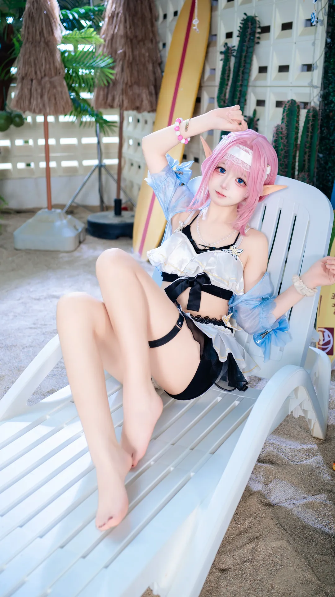 爱莉希雅cos, 崩坏3, 二次元cosplay, 夏日泳装, 精灵耳cosplay - 第1张