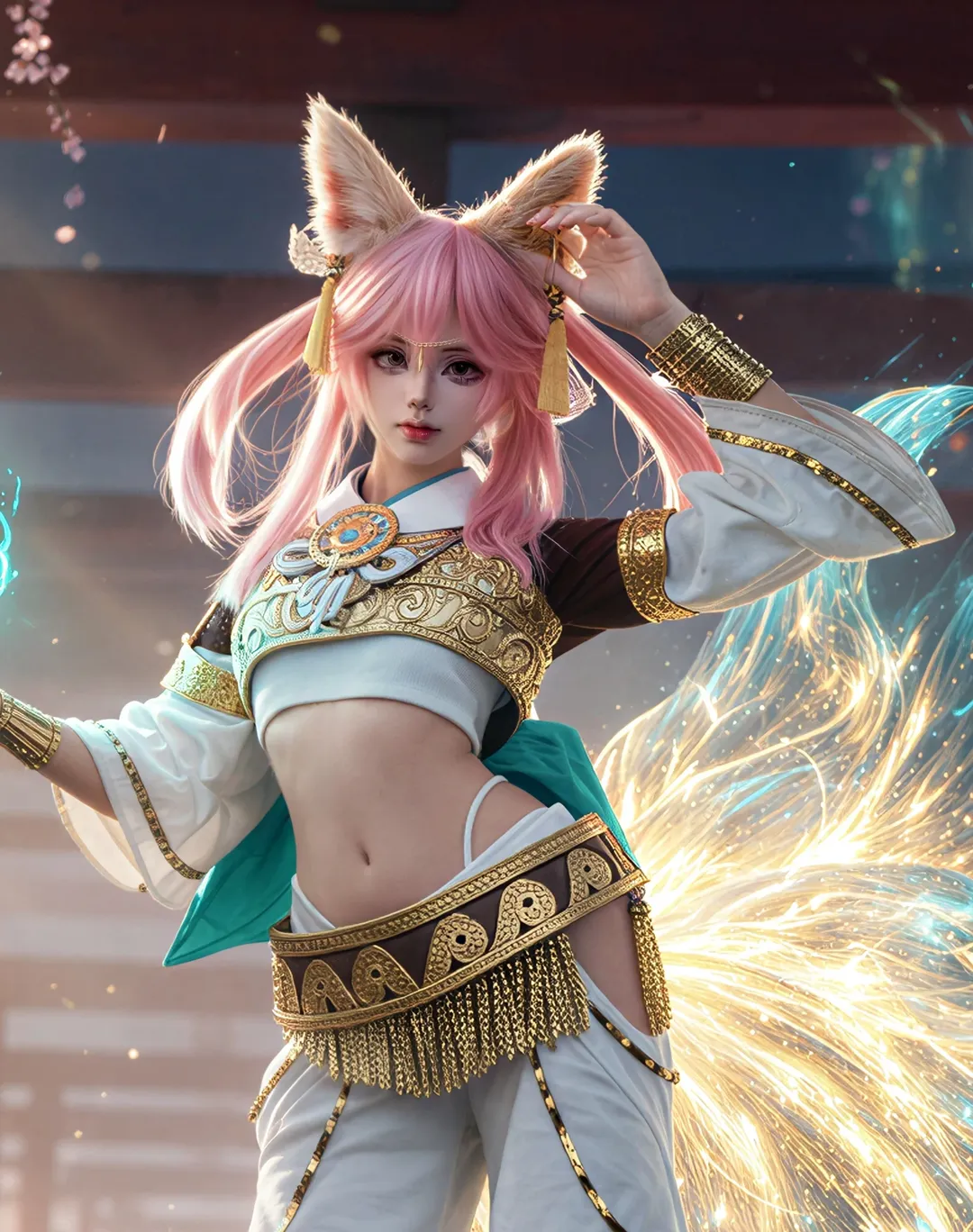 二次元摄影, Fate/Grand Order, 玉藻前cos, 神社风, 狐耳Cosplay - 第3张
