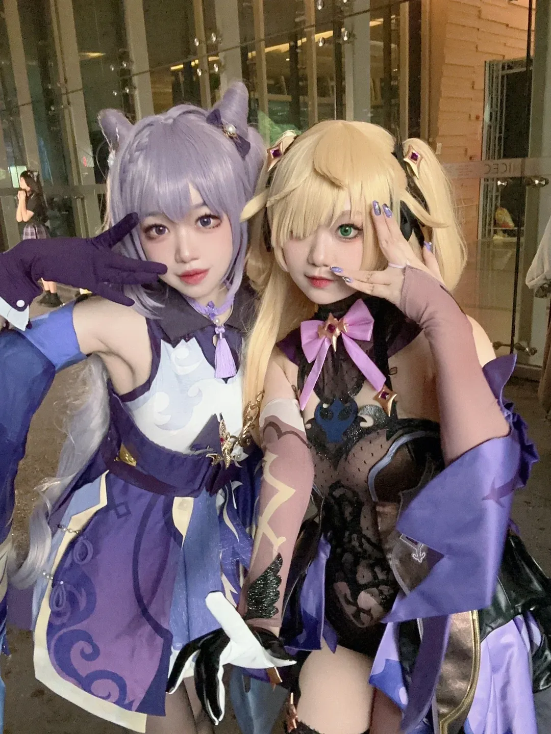 原神, アニメイベント, 刻晴コスプレ, 黒ストッキング, フィッシュル コスプレ - 2枚目