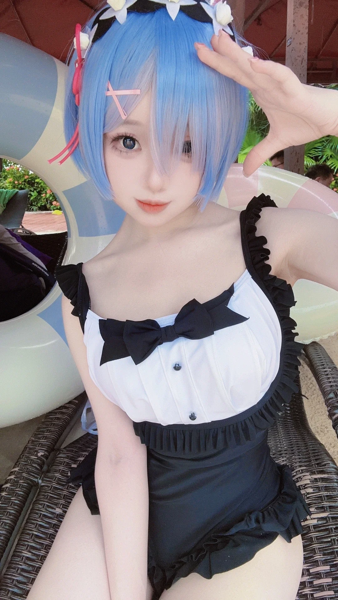 二次元, コスプレ, Re:ゼロから始める異世界生活, レム コスプレ, 水着 - 2枚目