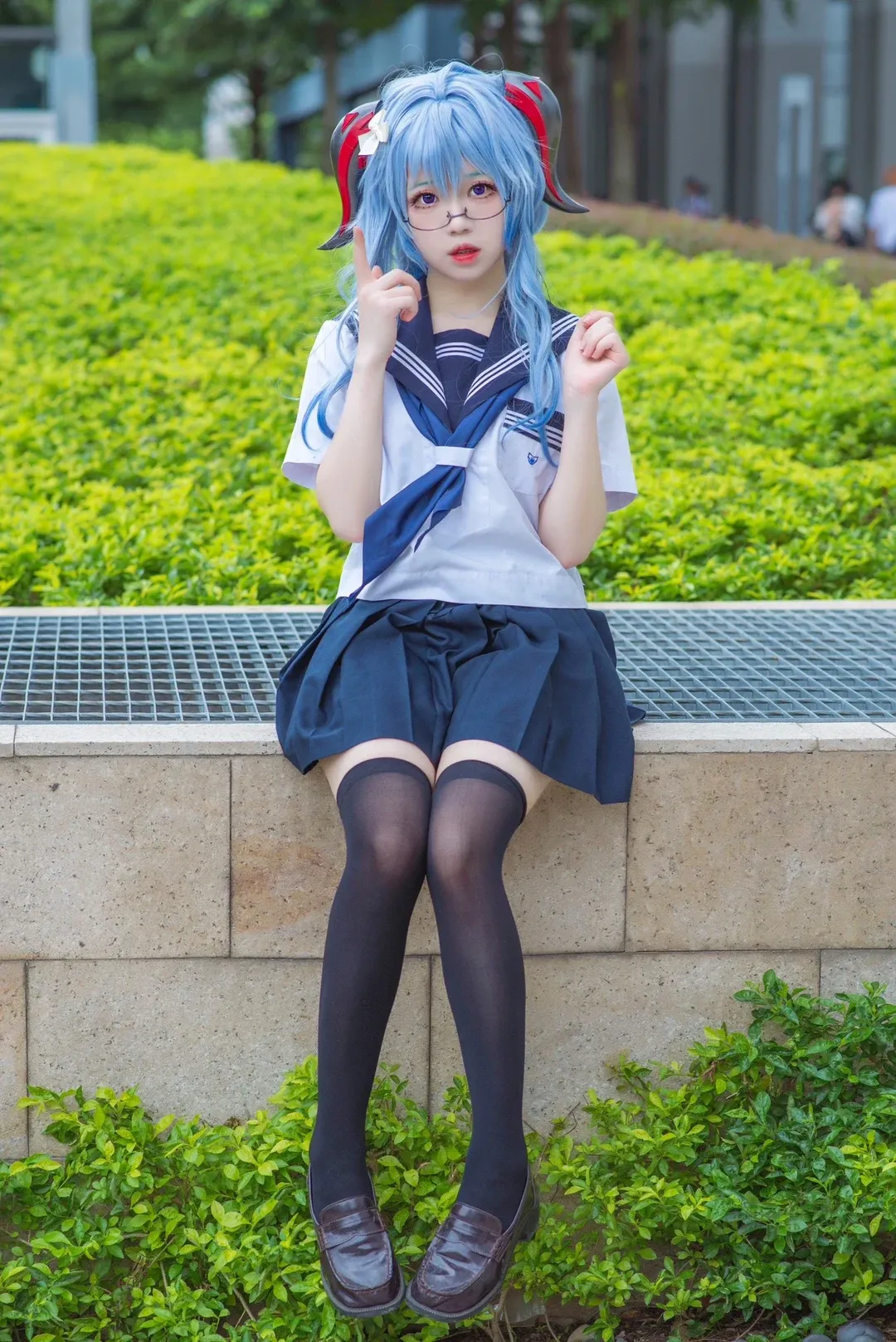 原神, 甘雨 コスプレ, イベント写真, 黒タイツ コーデ, 絶対領域 - 2枚目