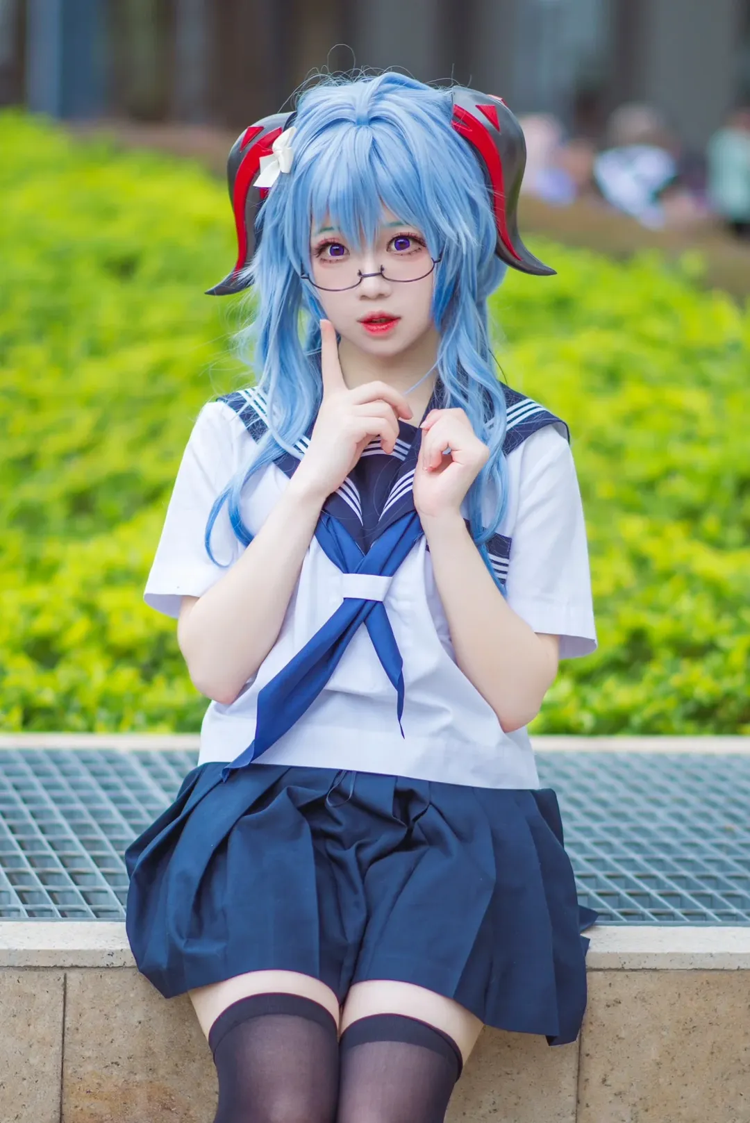 原神, 甘雨 コスプレ, イベント写真, 黒タイツ コーデ, 絶対領域 - 3枚目