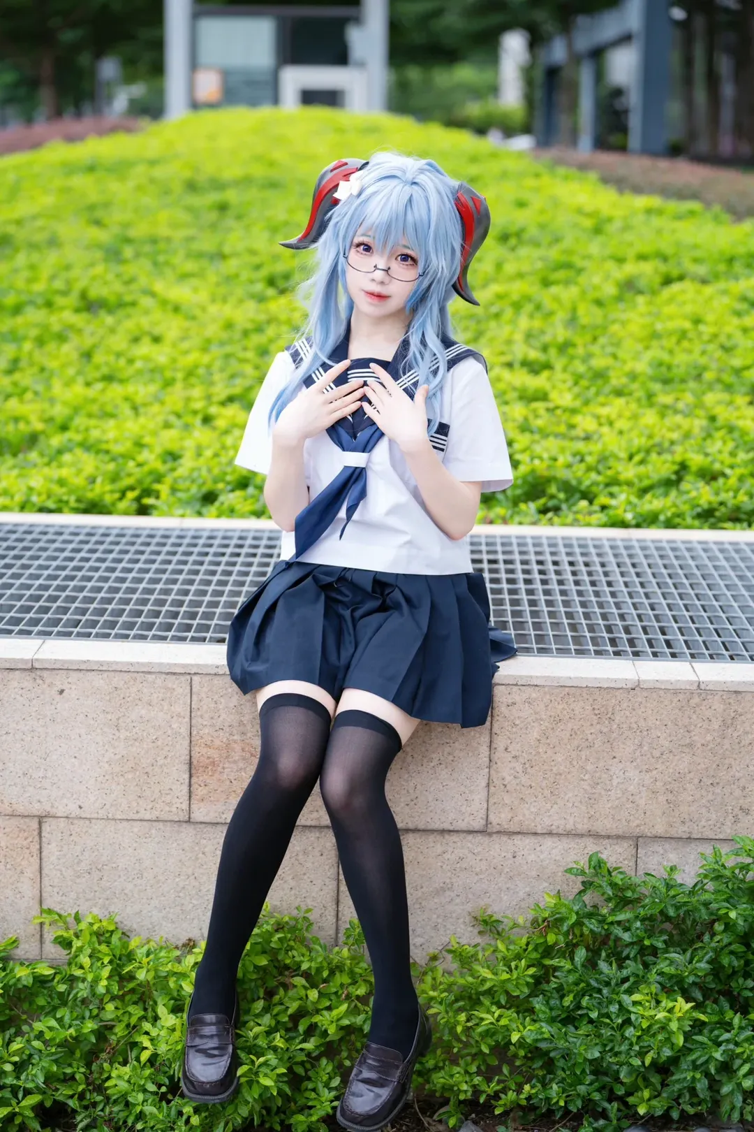 原神, 甘雨 コスプレ, イベント写真, 黒タイツ コーデ, 絶対領域 - 5枚目