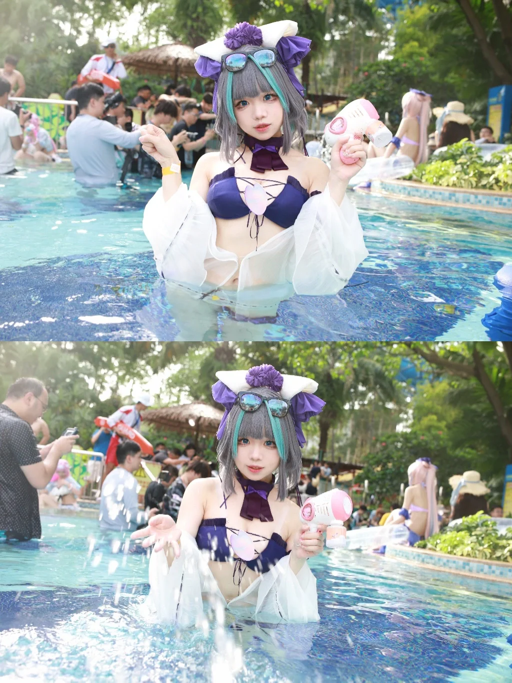 柴郡cos, 碧蓝航线, 长隆水上乐园, 漫展返图, 泳装cosplay - 第1张