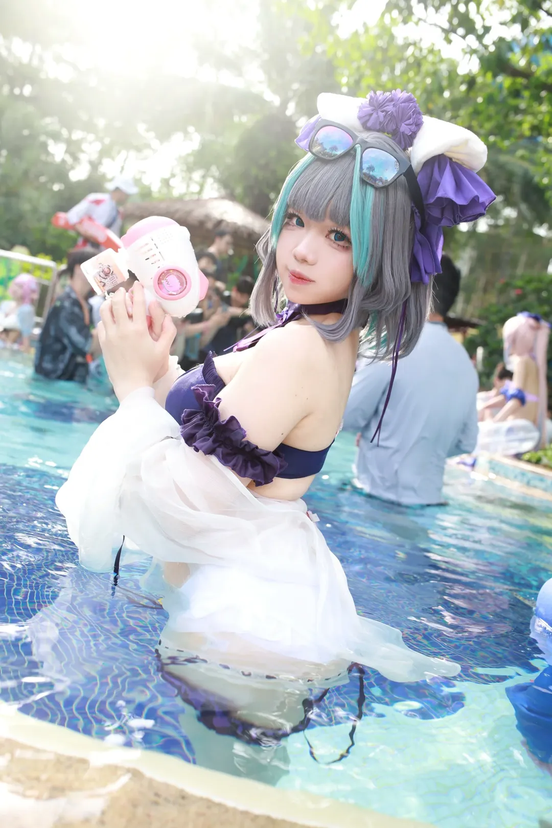 柴郡cos, 碧蓝航线, 长隆水上乐园, 漫展返图, 泳装cosplay - 第2张