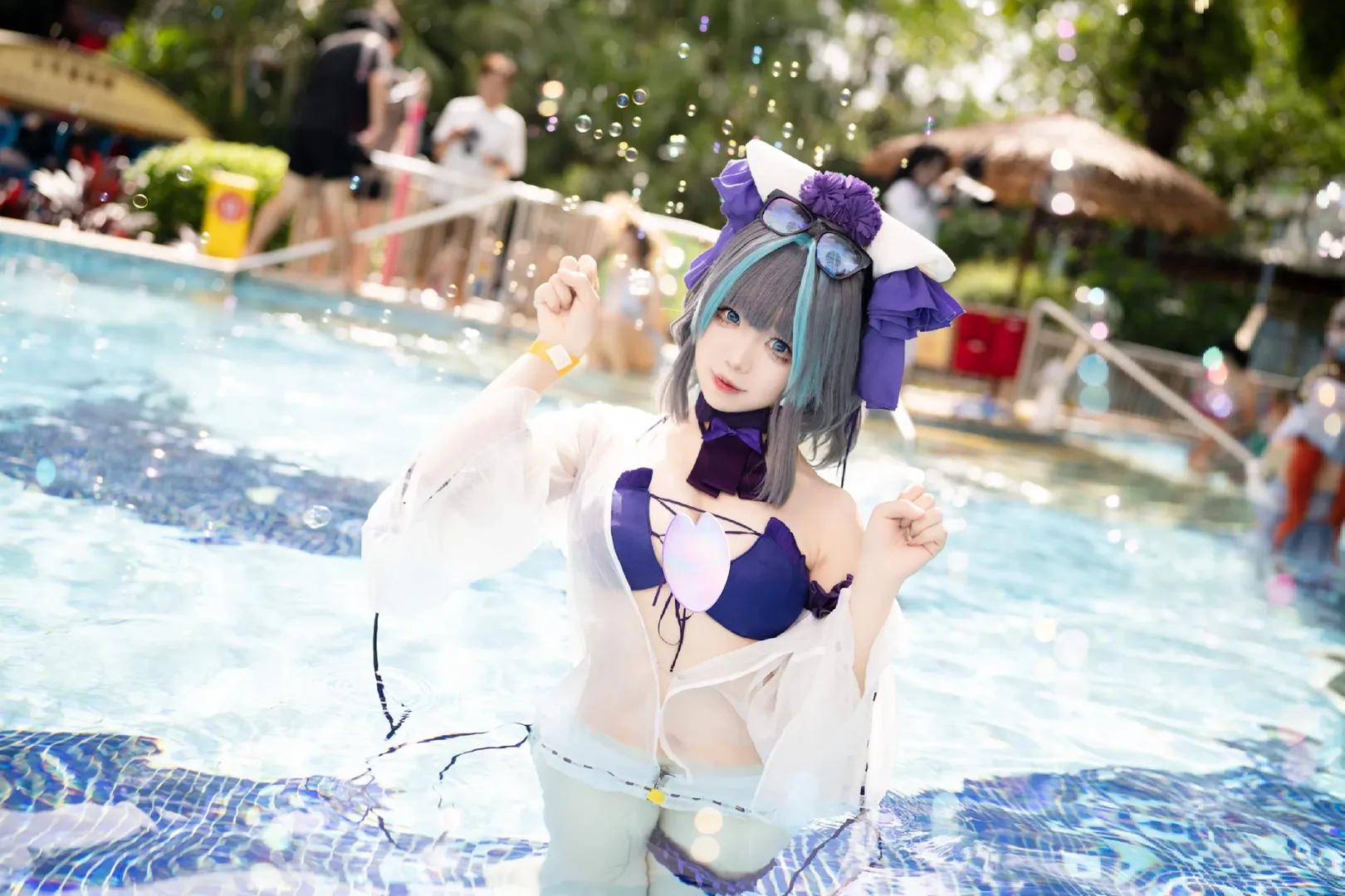 柴郡cos, 碧蓝航线, 长隆水上乐园, 漫展返图, 泳装cosplay - 第4张
