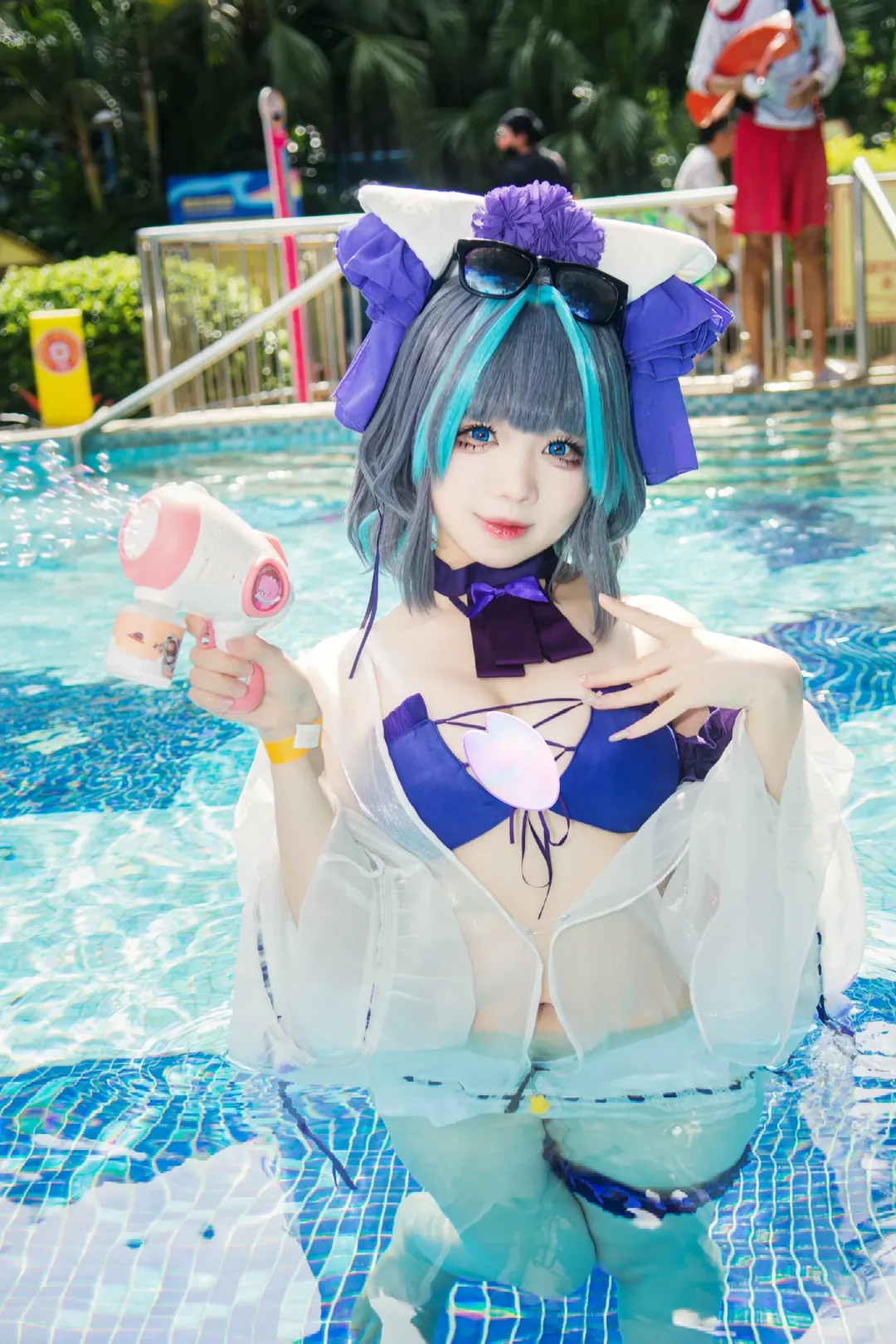 柴郡cos, 碧蓝航线, 长隆水上乐园, 漫展返图, 泳装cosplay - 第5张