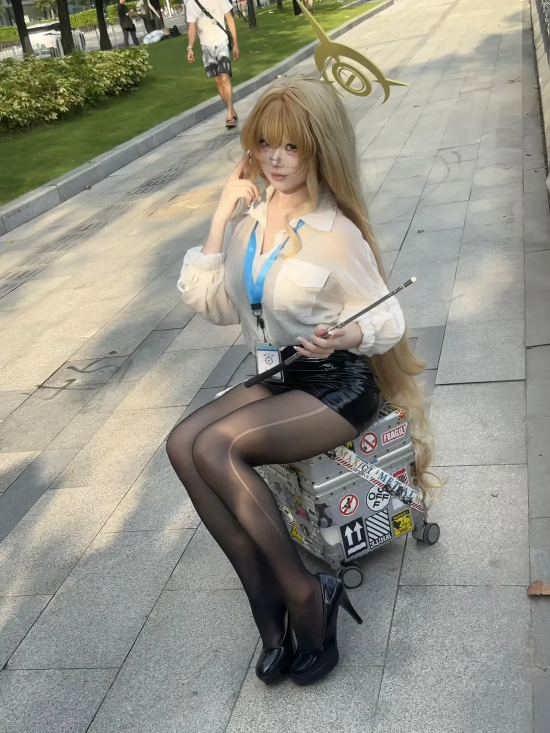 コスプレ, ブルーアーカイブ, 広州アニメ展, ニヤニヤ教授 コスプレ, 黒タイツ コーデ - 1枚目