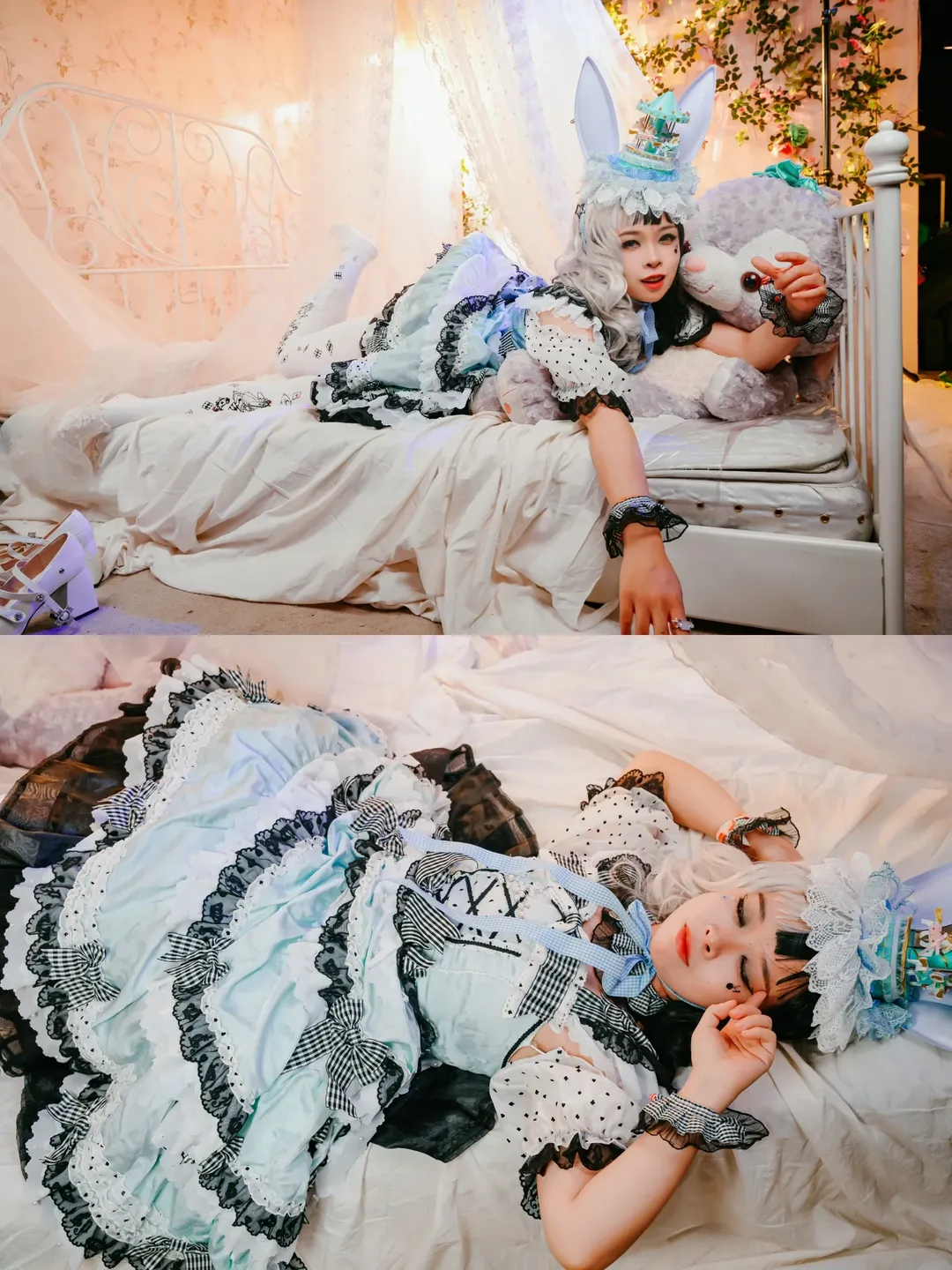 爱丽丝cos, 洛丽塔, 白丝穿搭, 自拍馆写真, 拍照姿势教学 - 第10张