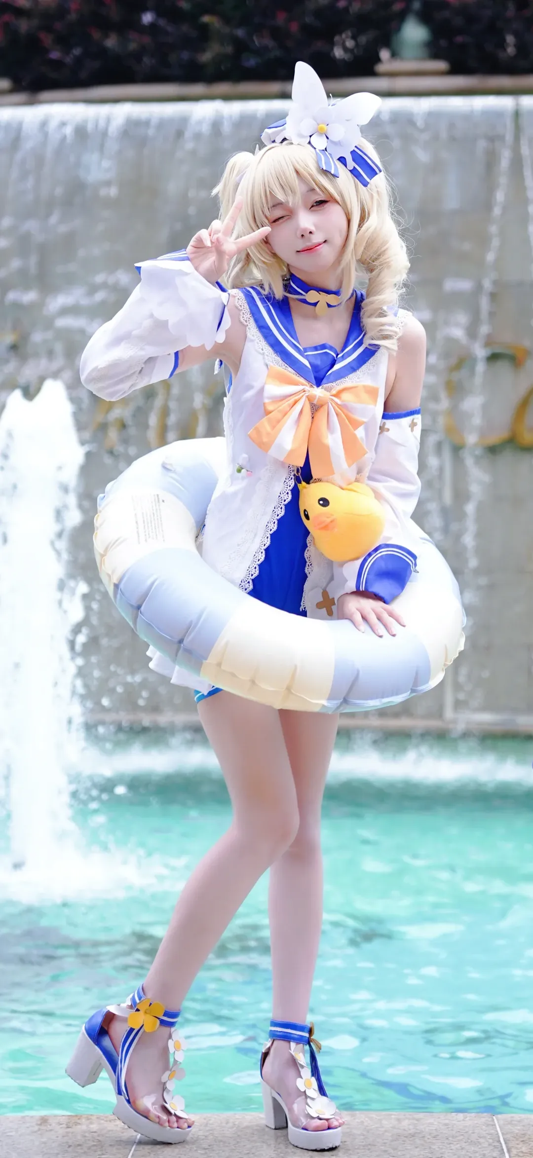 原神, cos正片, 芭芭拉cos, 泳装cosplay, 夏日清凉
