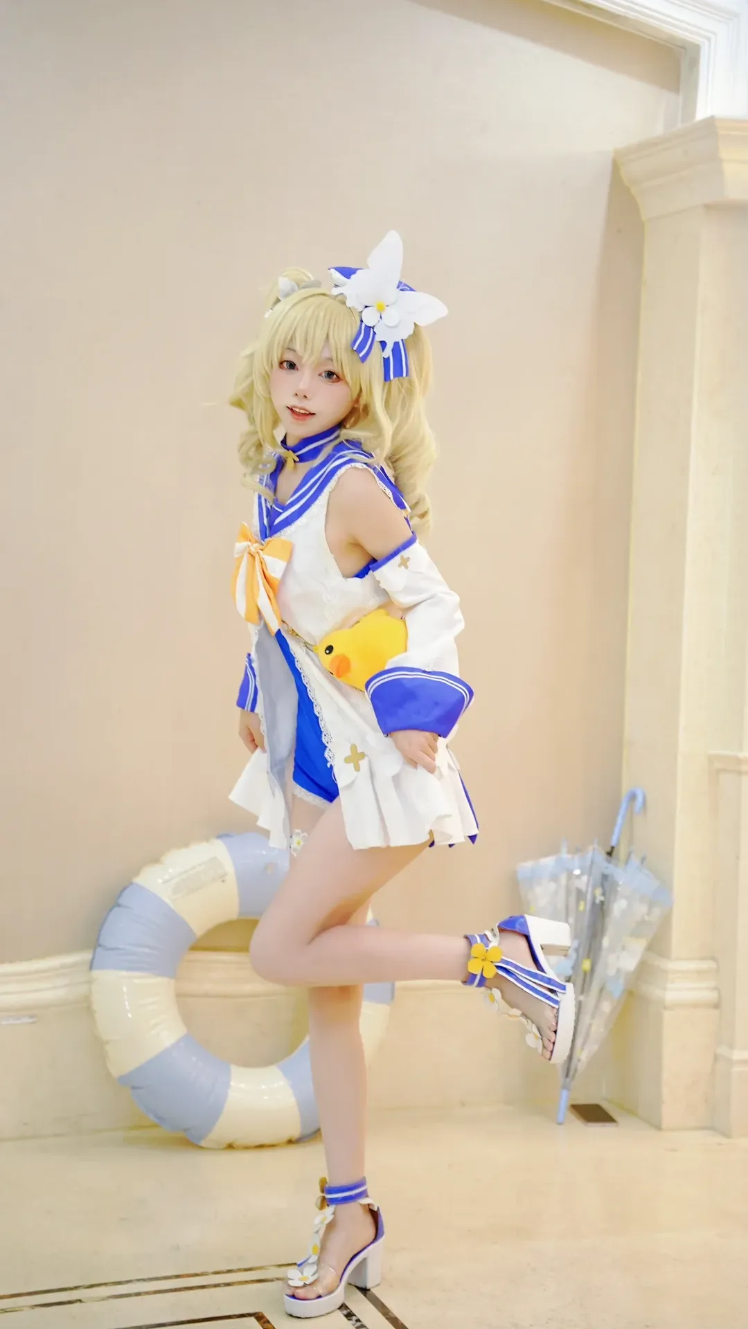 原神, cos正片, 芭芭拉cos, 泳装cosplay, 夏日清凉 - 第6张