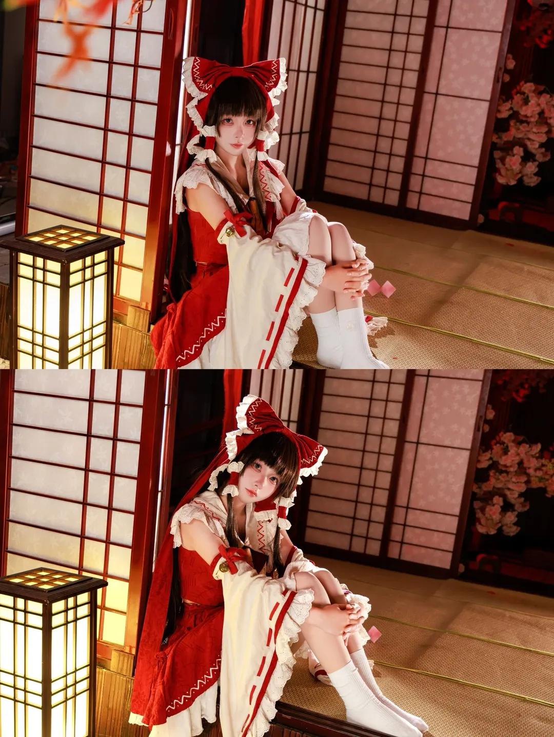 博麗霊夢コスプレ, 東方Project, 紅白配色, 白ニーソコーデ, 和風巫女 - 9枚目