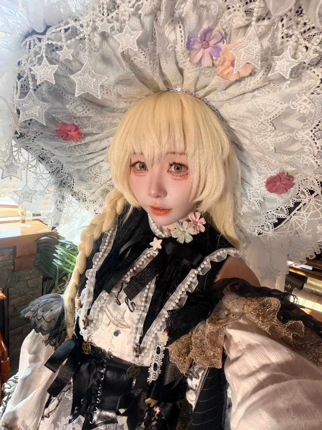 東方Project, 霧雨魔理沙 コスプレ, 二次元ファッション, 金髪ツインテール, レースドレス - 3枚目