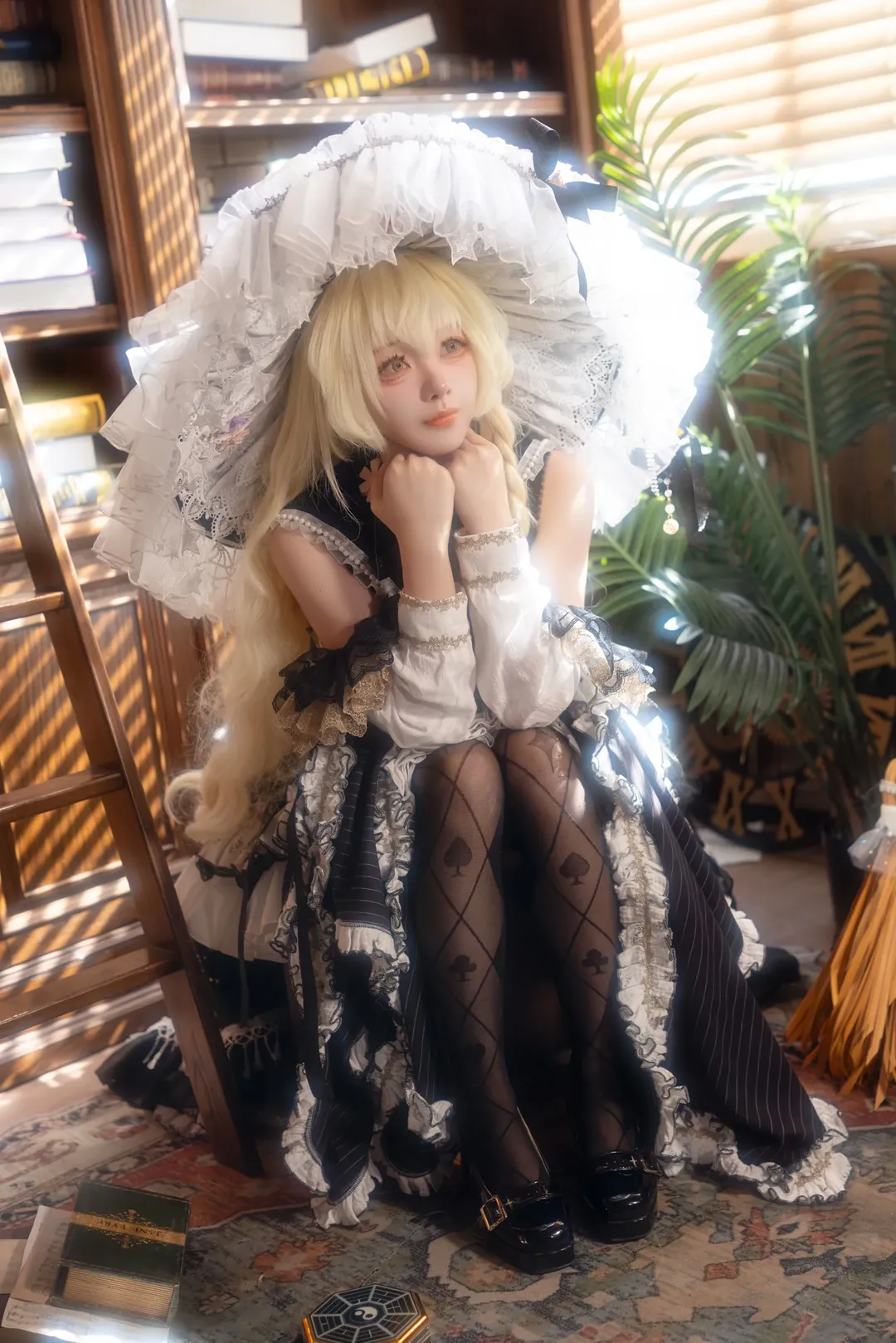 东方project, 魔理沙cos, 魔女二设, 黑白女巫风, 网纹丝袜 - 第11张