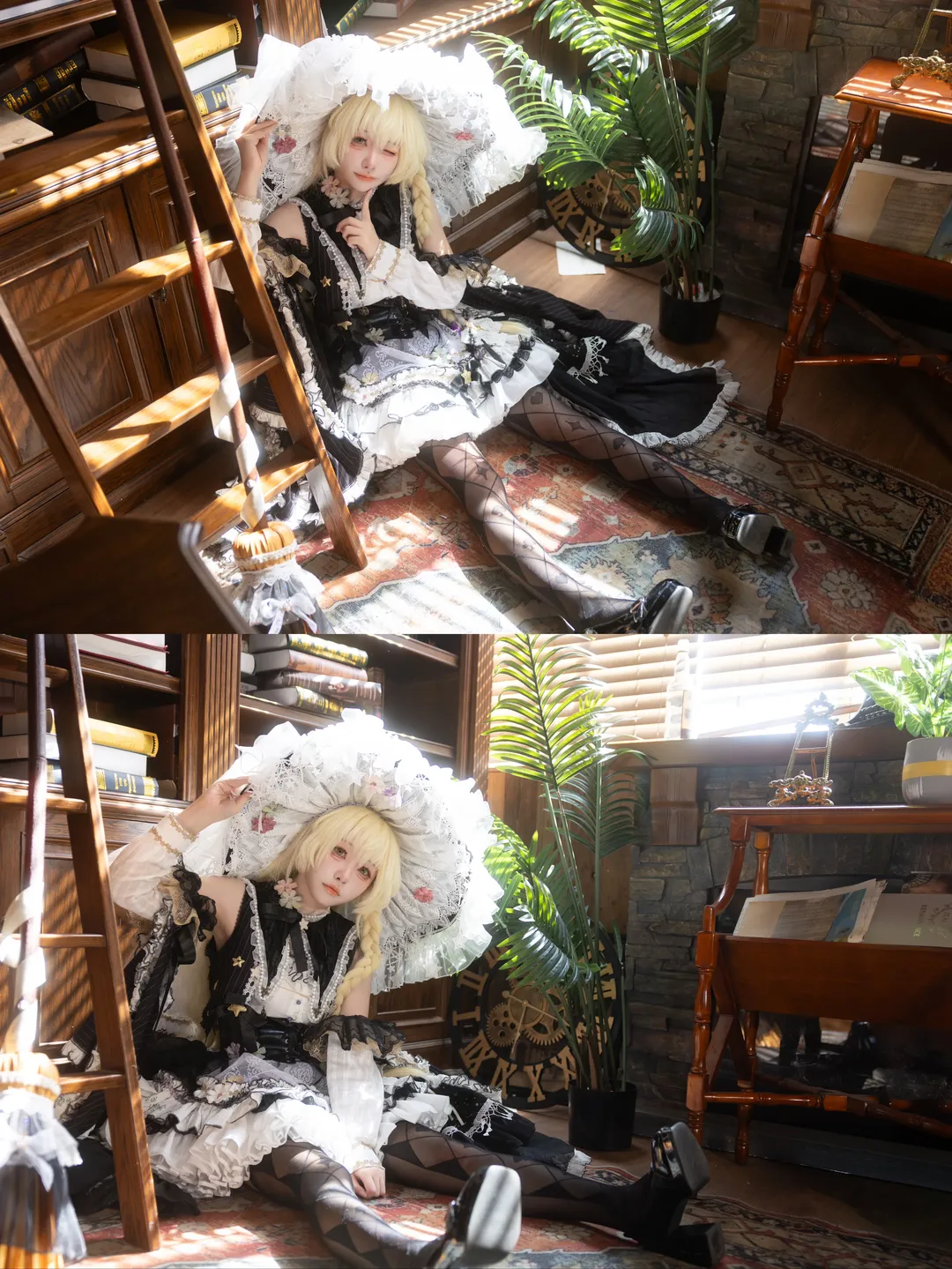 东方project, 魔理沙cos, 魔女二设, 黑白女巫风, 网纹丝袜 - 第13张