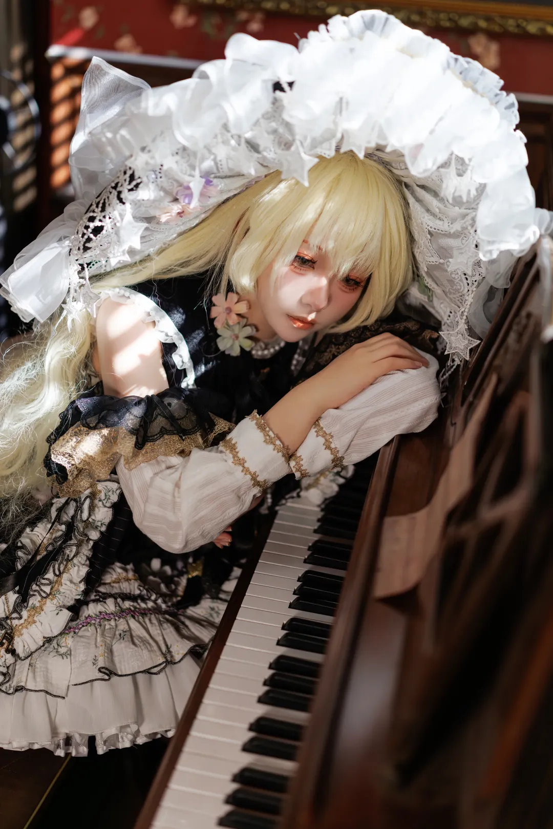 东方project, 魔理沙cos, 魔女二设, 黑白女巫风, 网纹丝袜 - 第9张