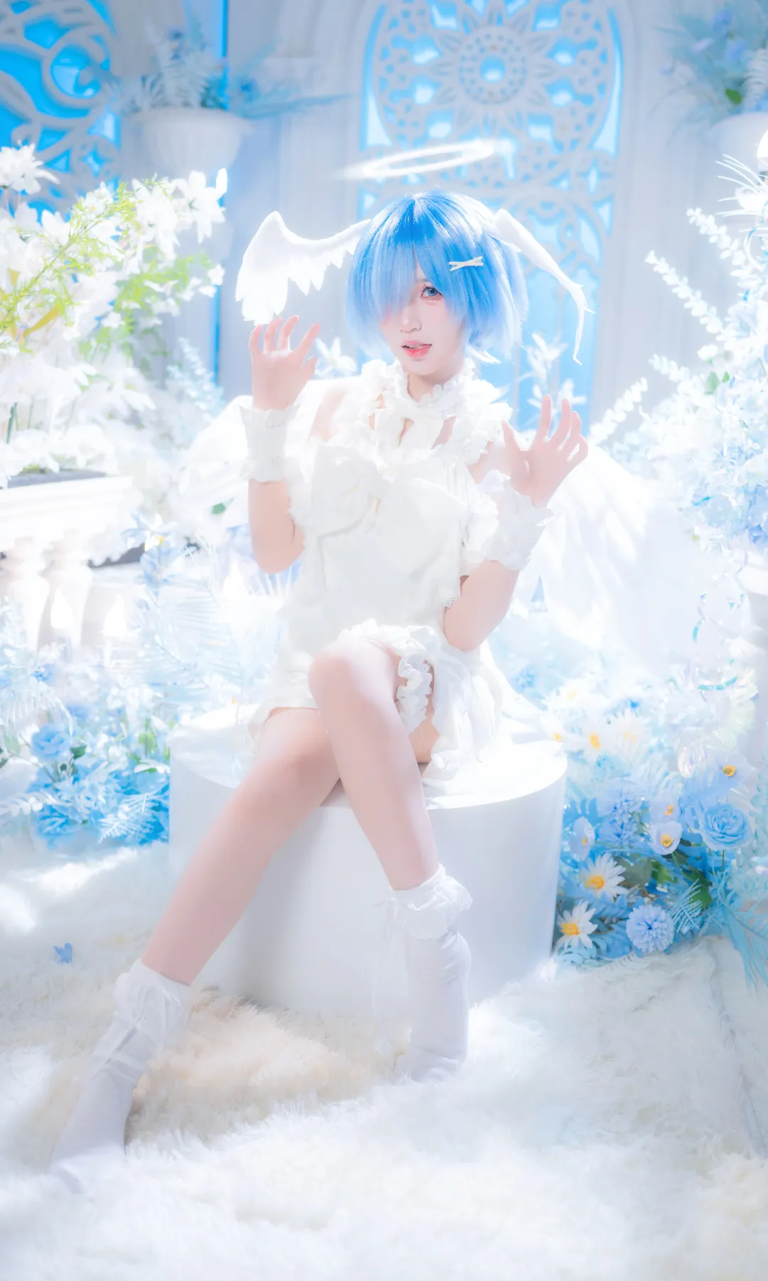 蕾姆cos, 从零开始的异世界, 氛围感写真, 天使蕾姆cos, 蕾姆腿环 - 第1张