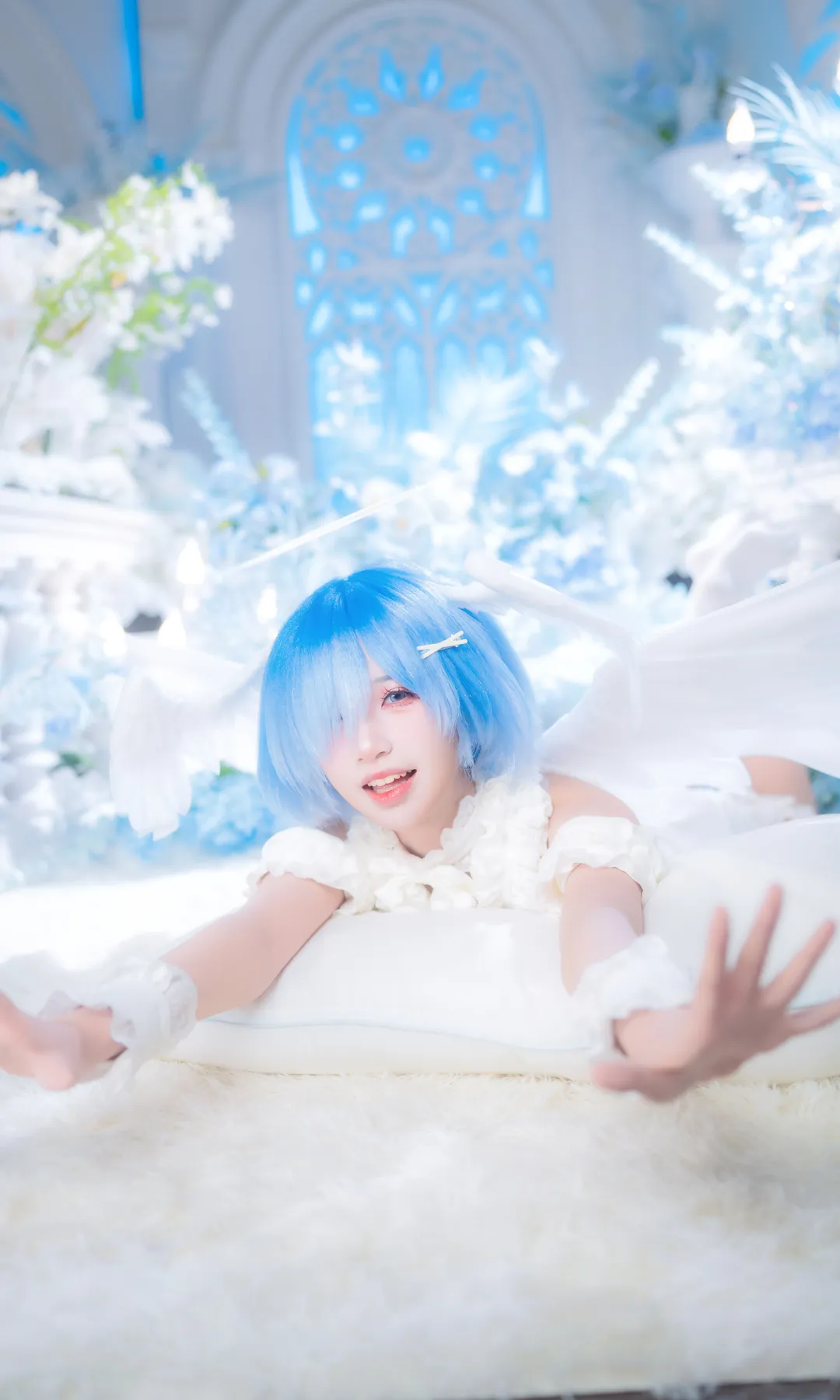 蕾姆cos, 从零开始的异世界, 氛围感写真, 天使蕾姆cos, 蕾姆腿环 - 第9张