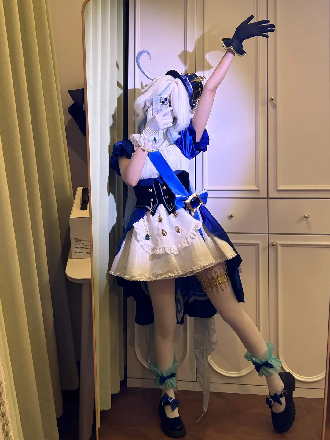 原神, 芙宁娜cos, 白丝cos, 芙卡洛斯甜点女仆, 初兽猫家