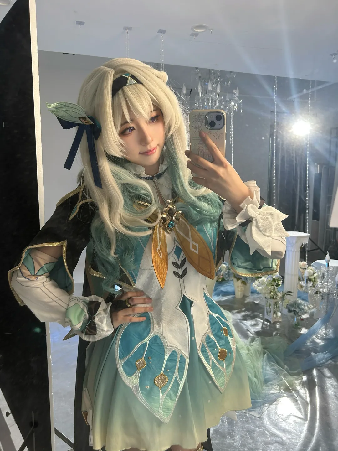 崩壊：スターレイル, ホタル コスプレ, 鏡越しの自撮り, コスプレコーディネート, オーバーニーソックス - 2枚目