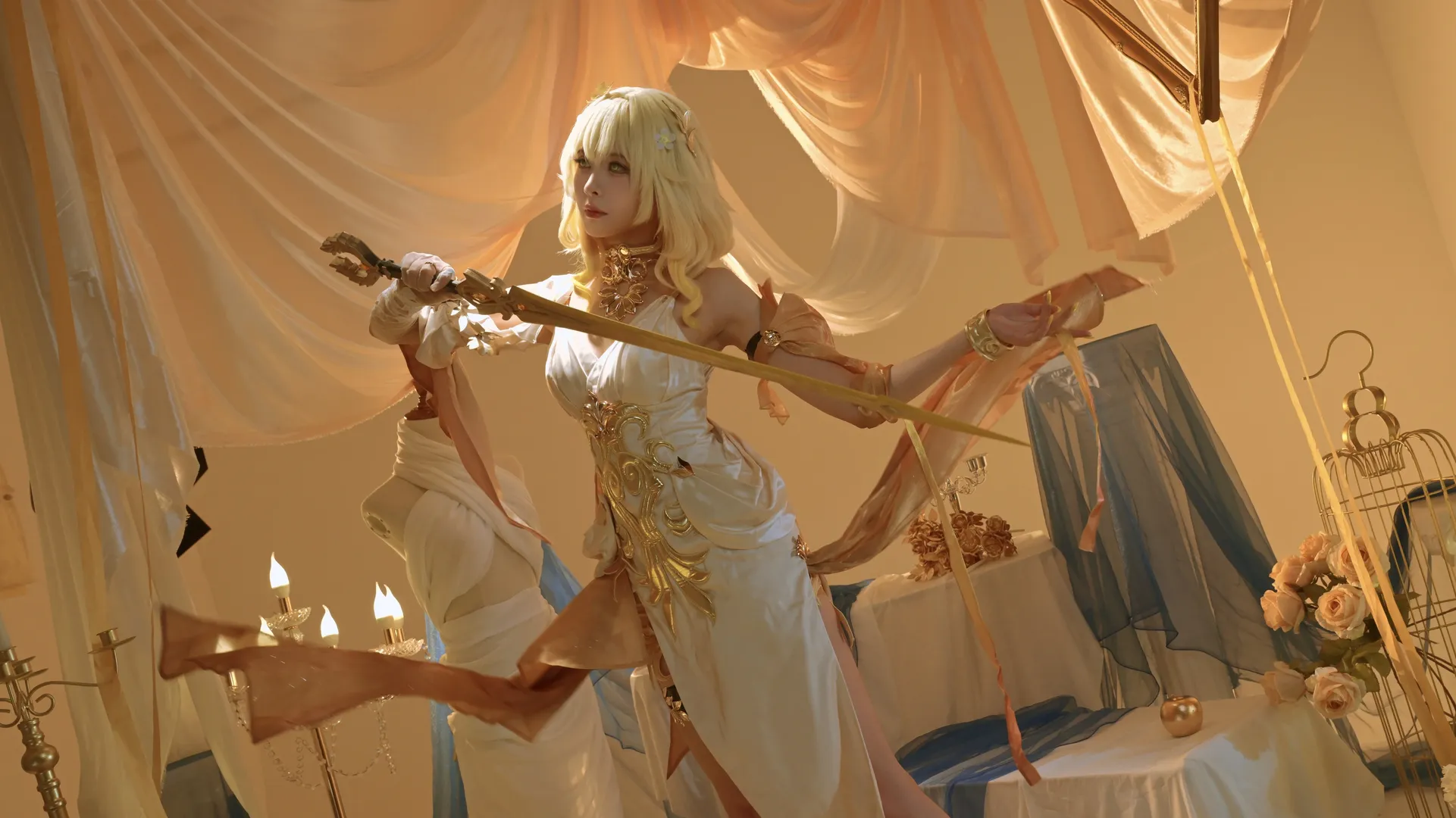 cosplay, 阿格莱雅cos, 崩坏星穹铁道, 古风布景, 棚拍创作 - 第3张